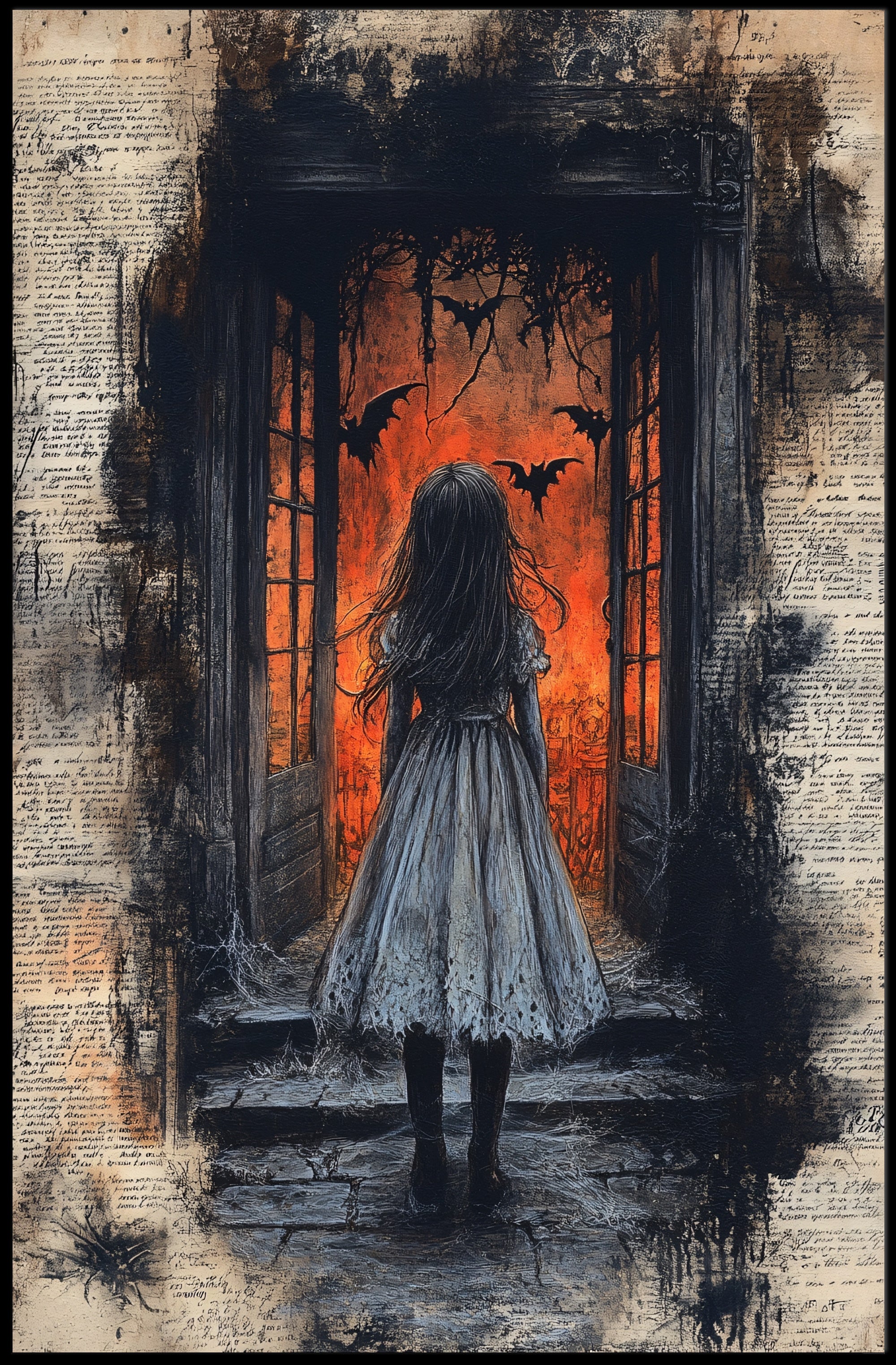 Haunting Gothic Scene Art Print - Abstract or Artistic Poster