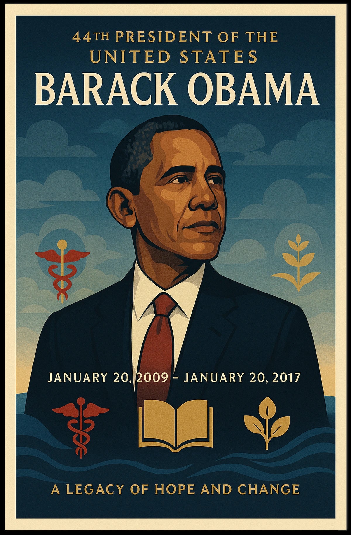 Obama 44th President Historical and Presidential Poster