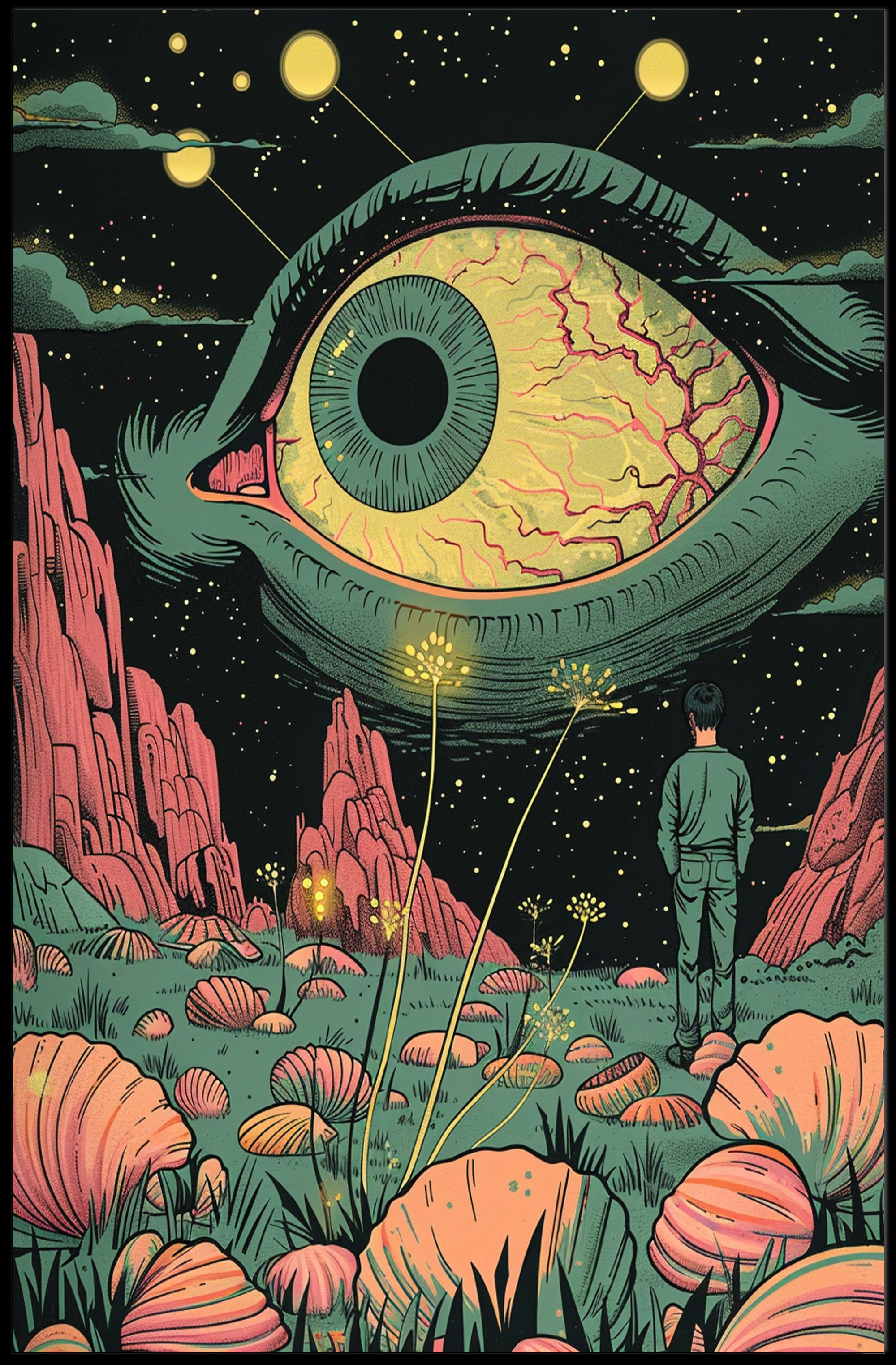 Cosmic Eye Landscape Art Print Poster for Home Decor PosterGoat