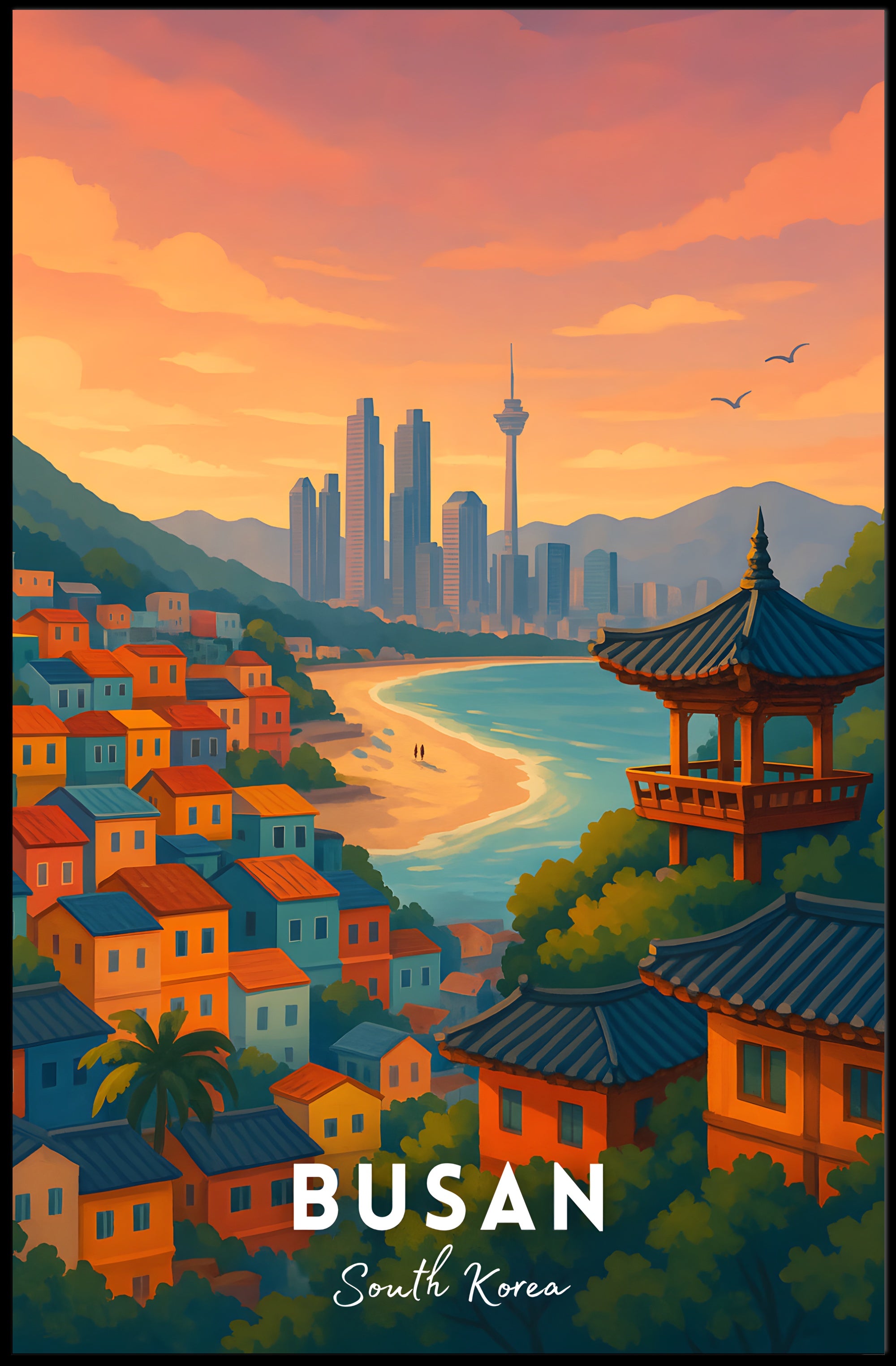 Busan Scenic View Travel Poster