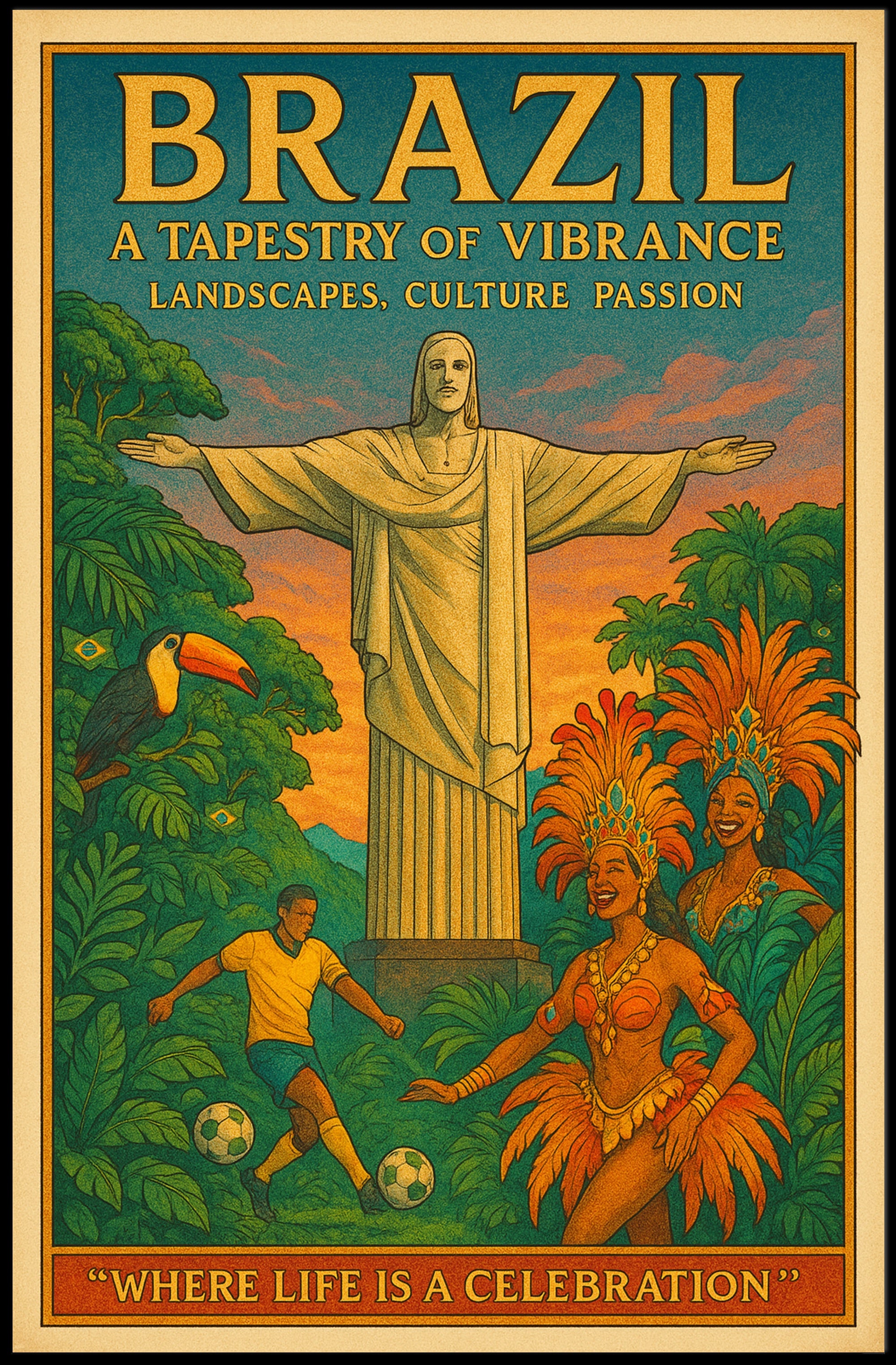 Brazil A Tapestry of Vibrance Poster