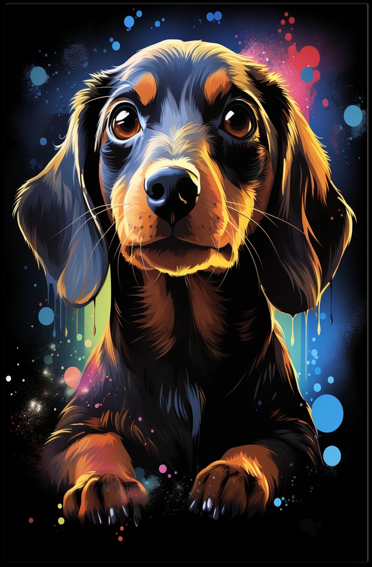 Colorful Canine Portrait Poster