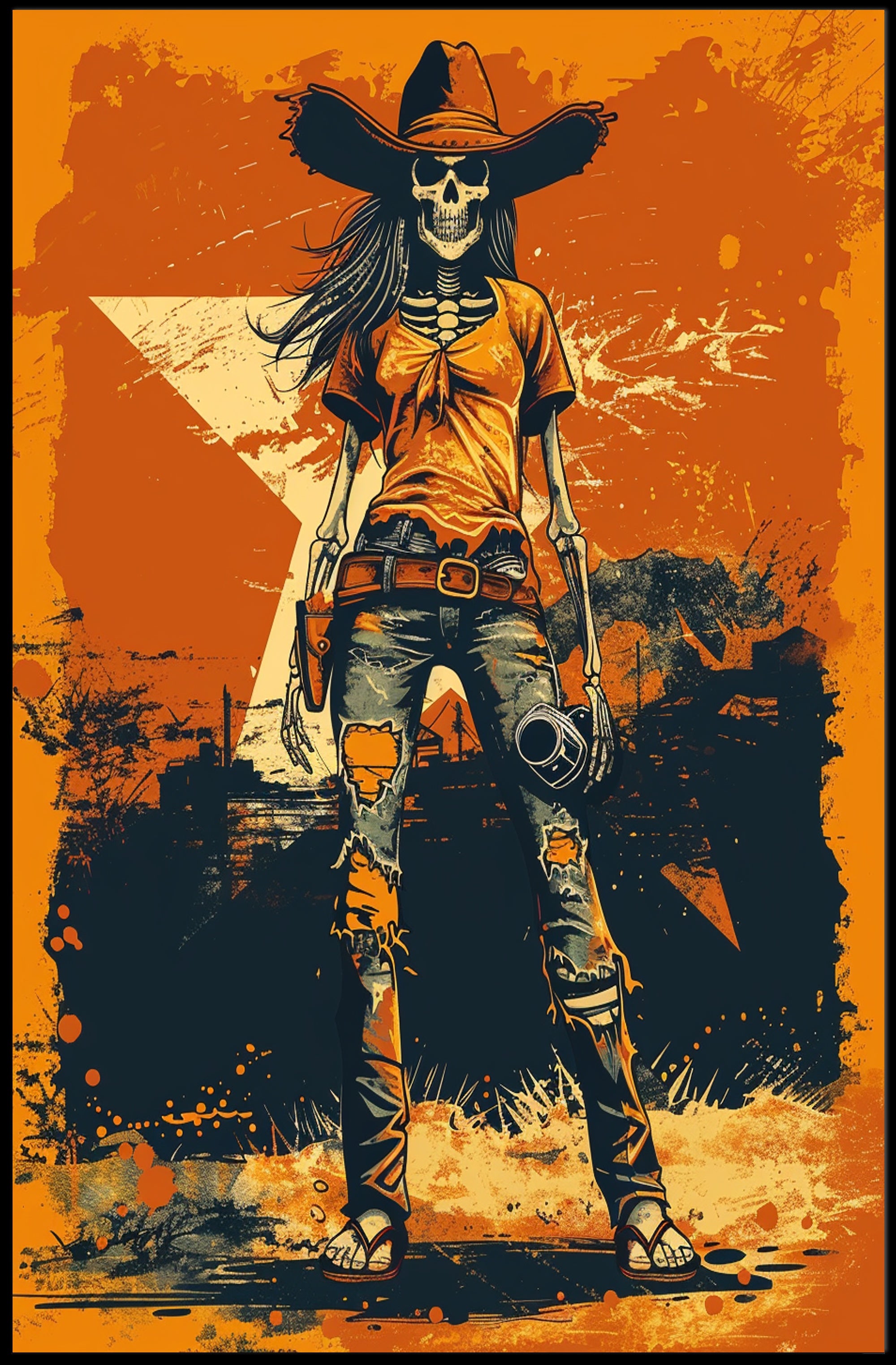 Skeleton Cowboy Poster PosterGoat