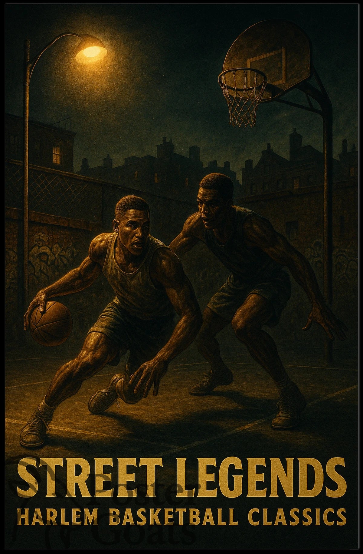 Harlem Basketball Classics: Gritty Urban Sports Poster