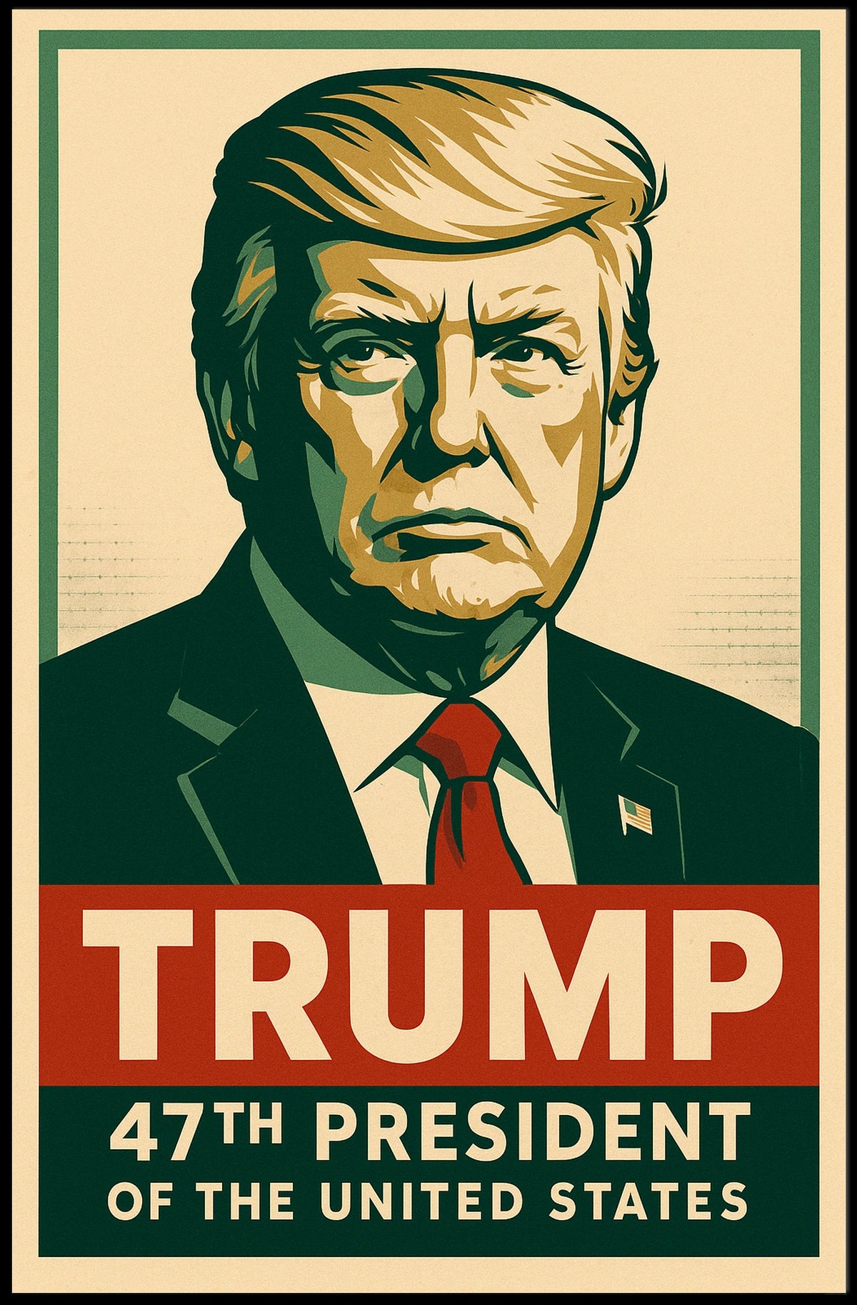 Trump 47th President Patriotic Pop Art Poster