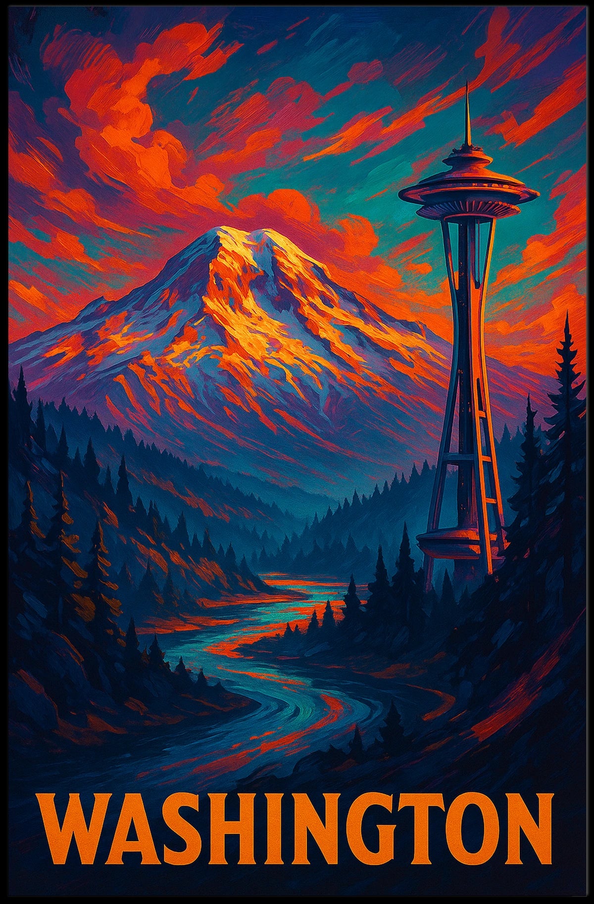 Washington State Scenic Poster