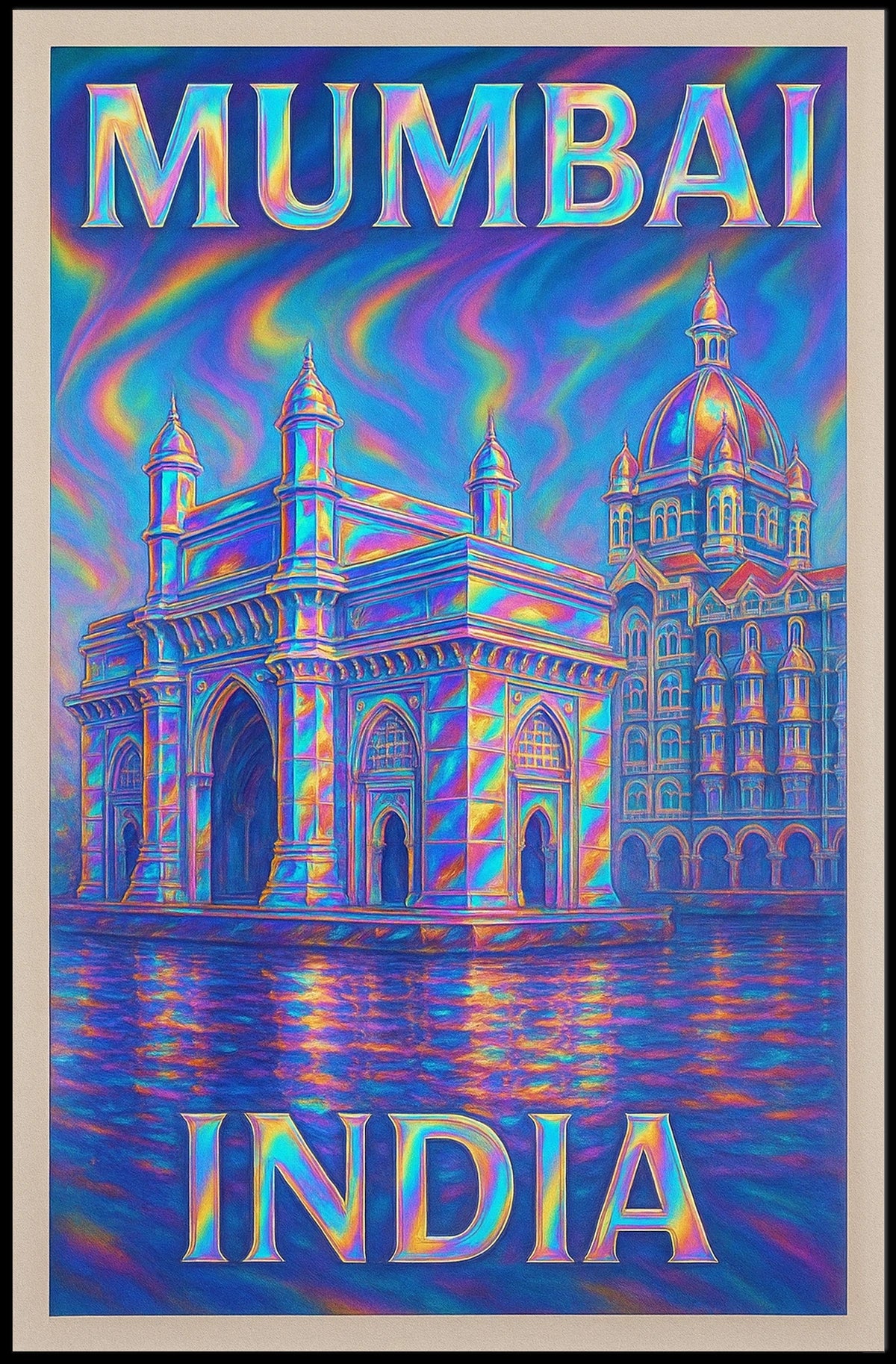 Mumbai, India Vibrant Landmarks Poster