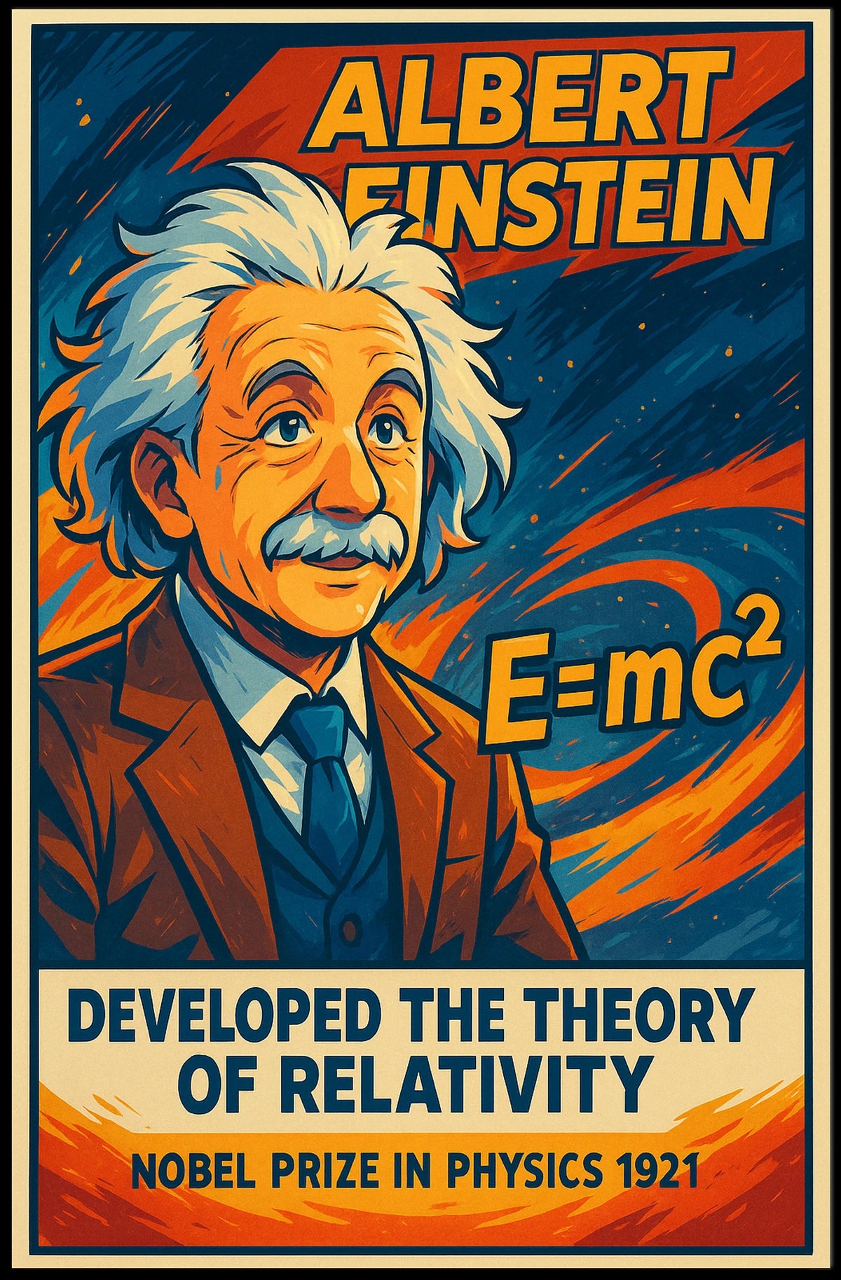 Einstein Relativity Vintage Science Poster
