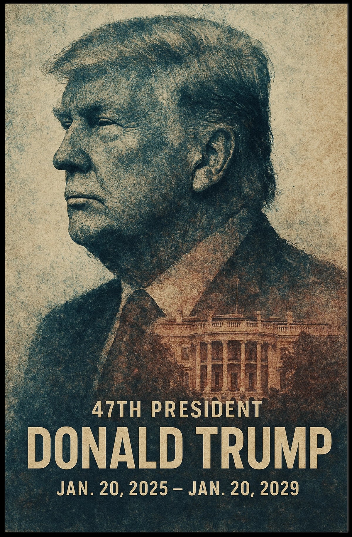 Trump Visionary Profile Vintage Patriot Poster