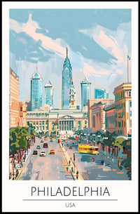 Philadelphia Skyline Art Poster PosterGoat