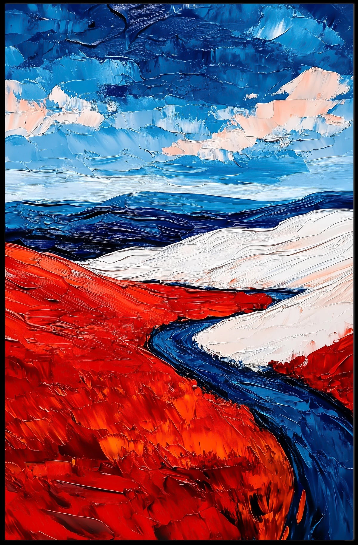 Vivid Landscape In American Flag Colors Abstract Poster