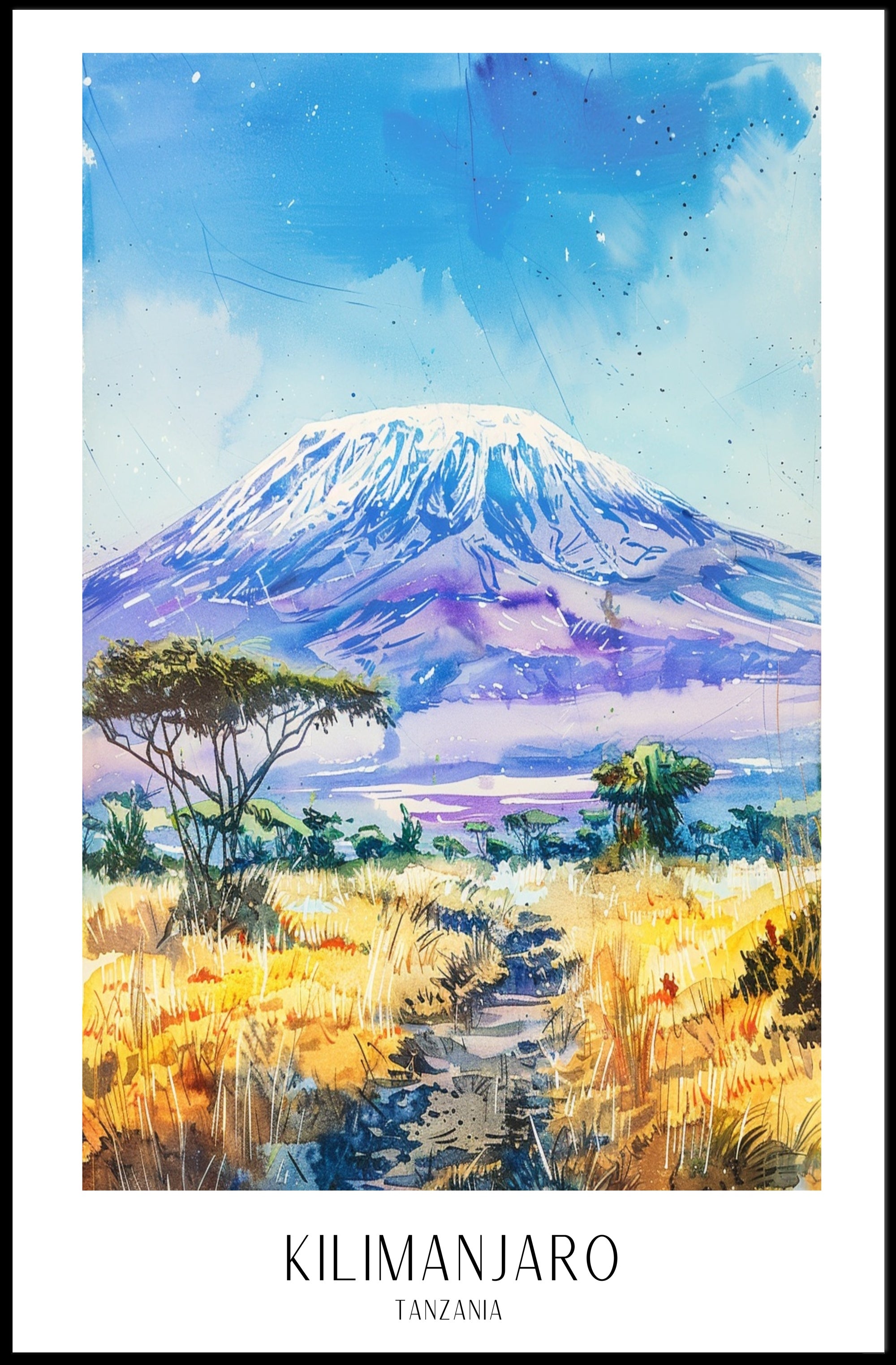 Mount Kilimanjaro in Tanzania Travel Poster PosterGoat