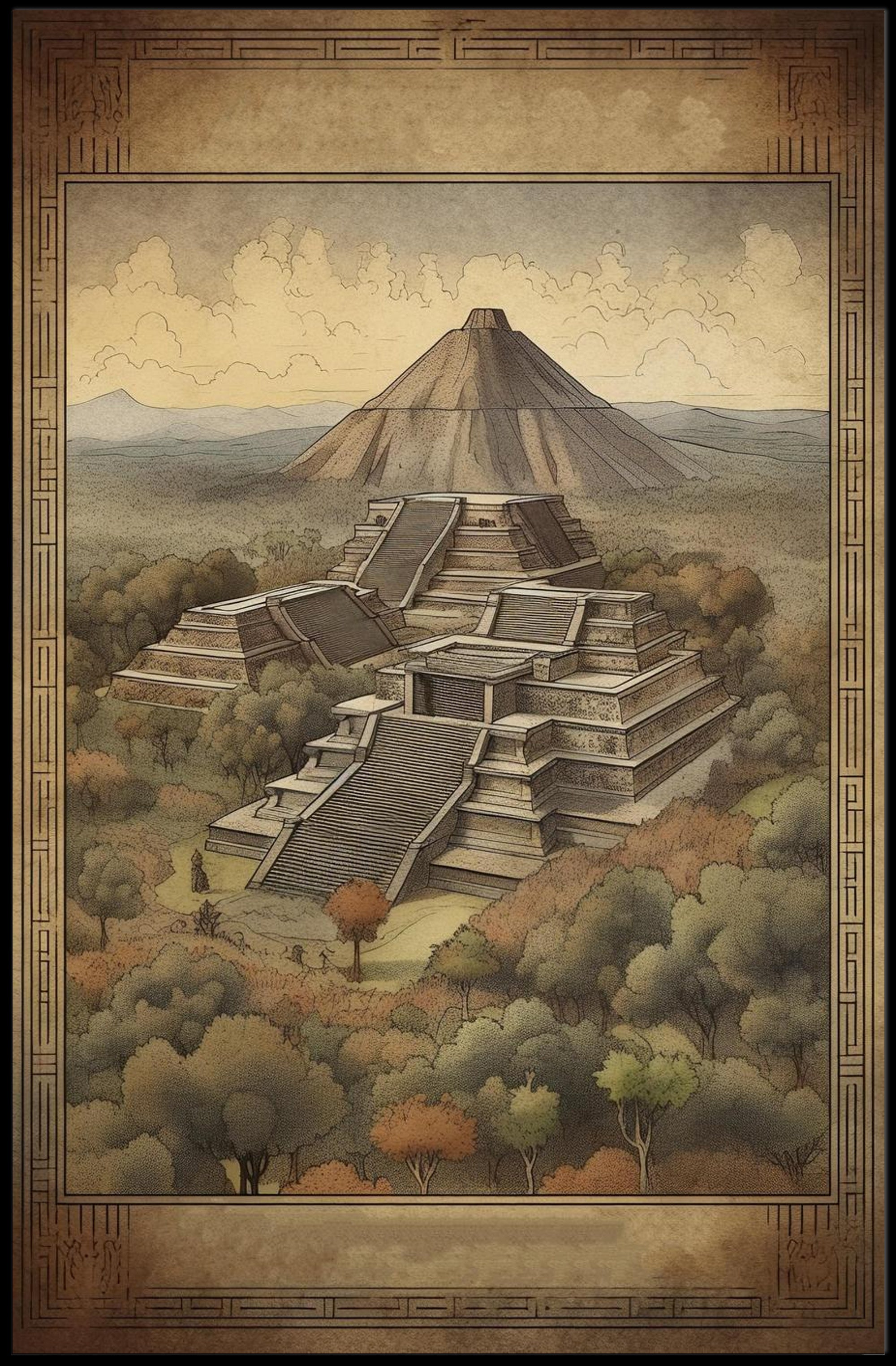 Ancient Pyramid Landscape Poster