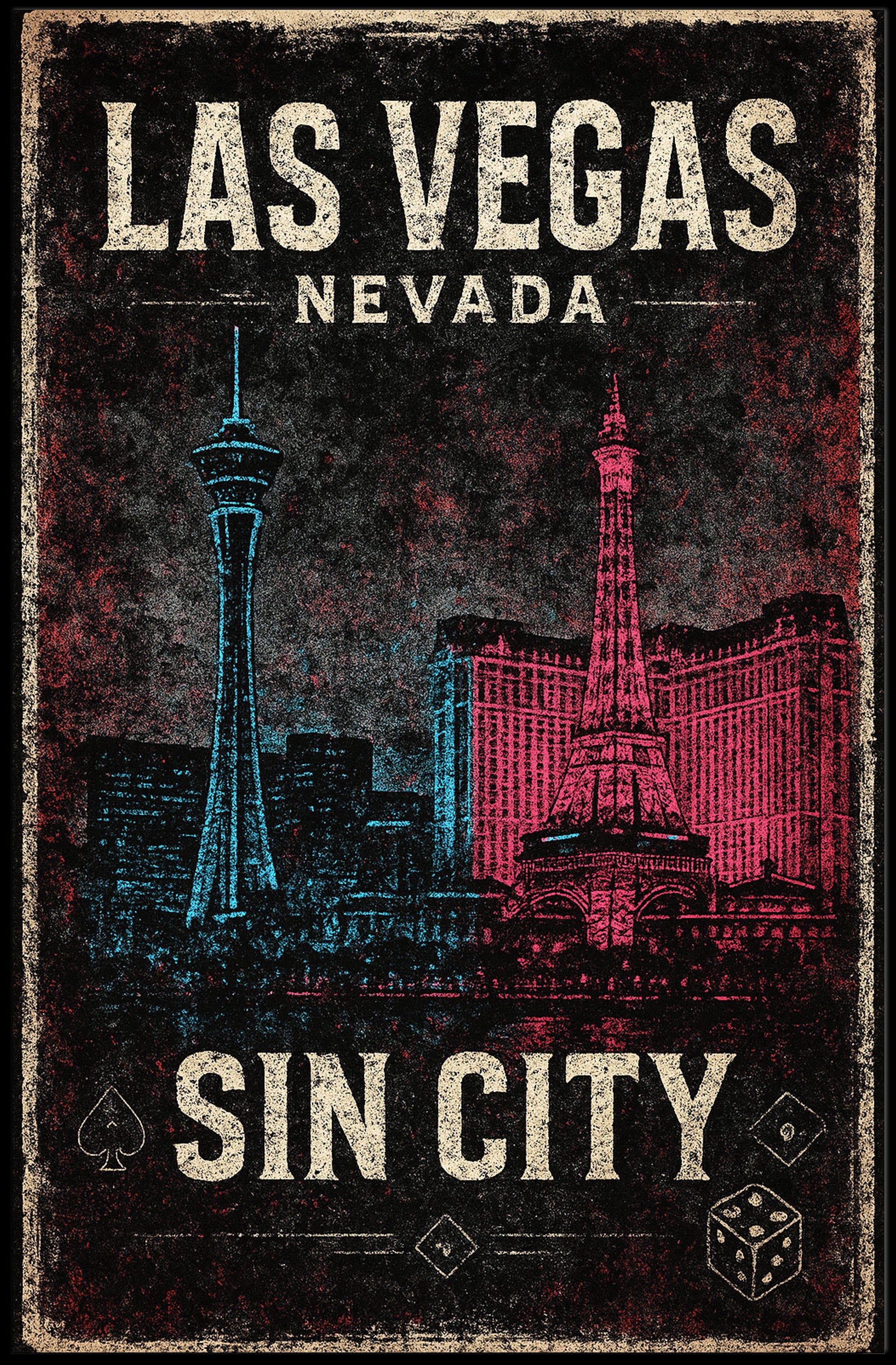 Las Vegas Sin City Poster PosterGoat