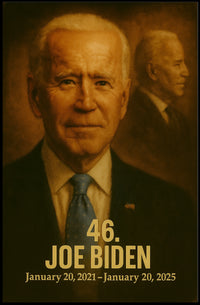 Joe Biden 46th President Poster Vintage Analog Film Aesthetic Presidential Portrait Wall Art Print