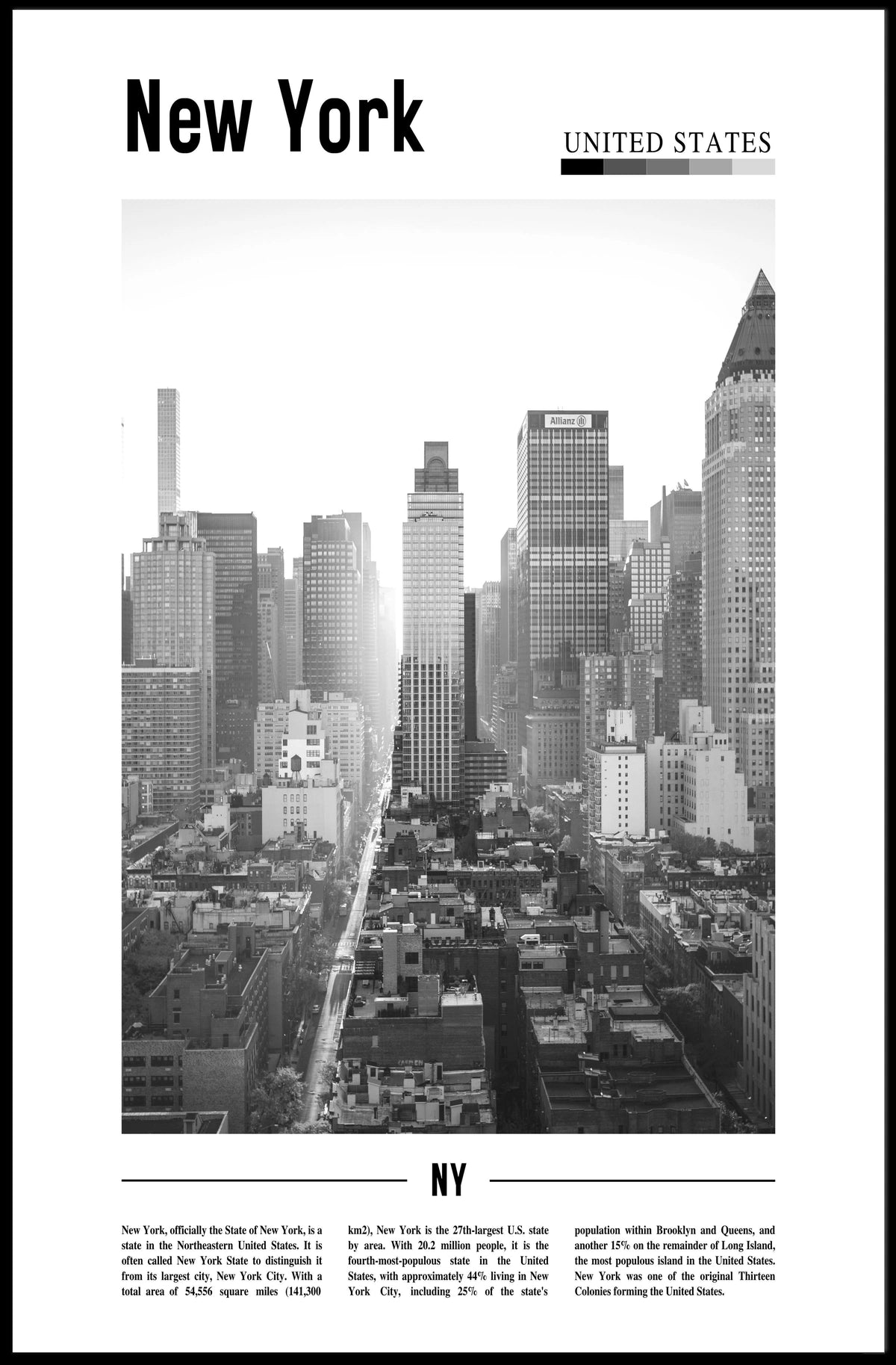 Iconic New York City Skyline Poster Classic Wall Art