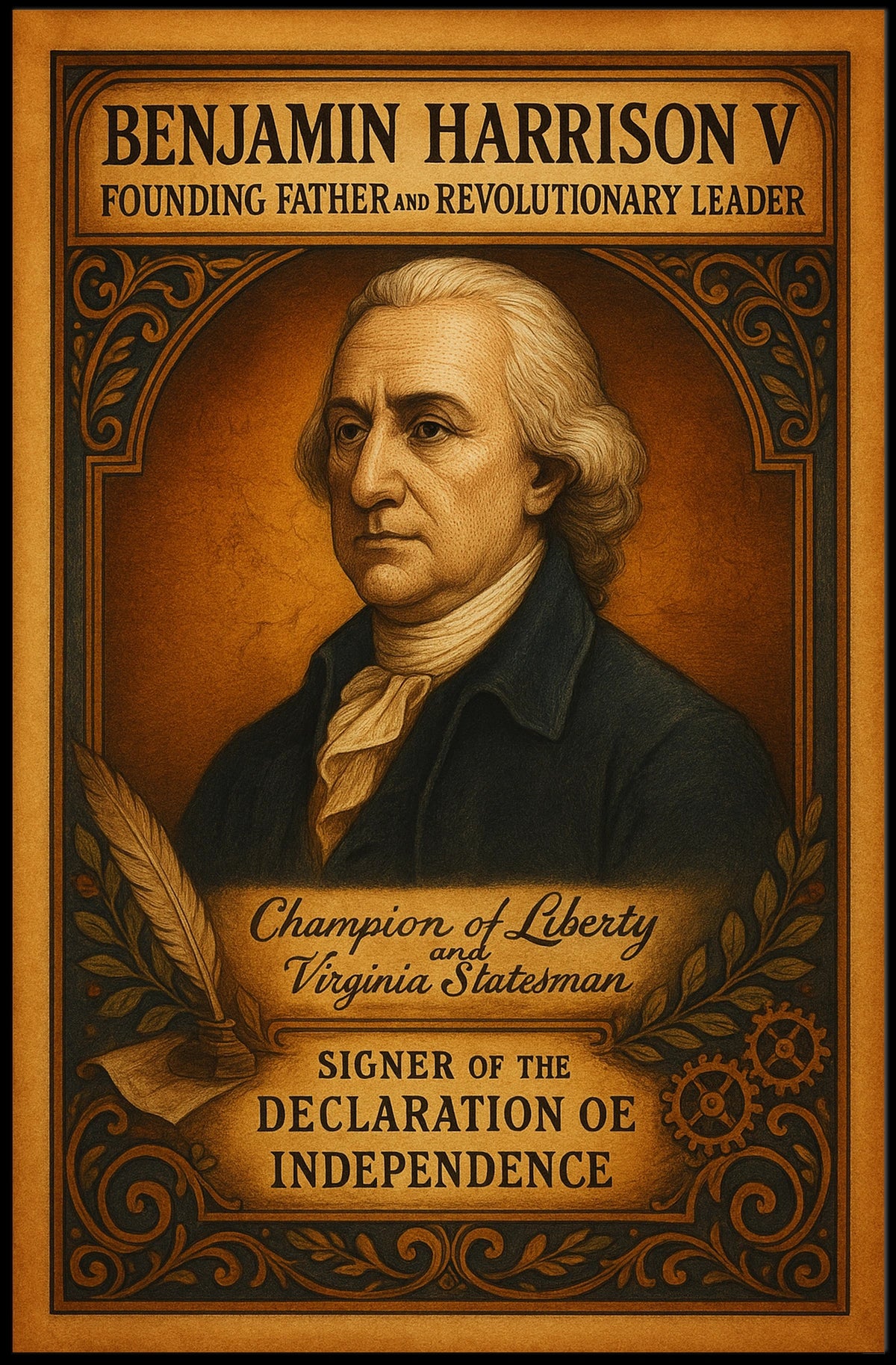 Benjamin Harrison V Founding Father Poster
