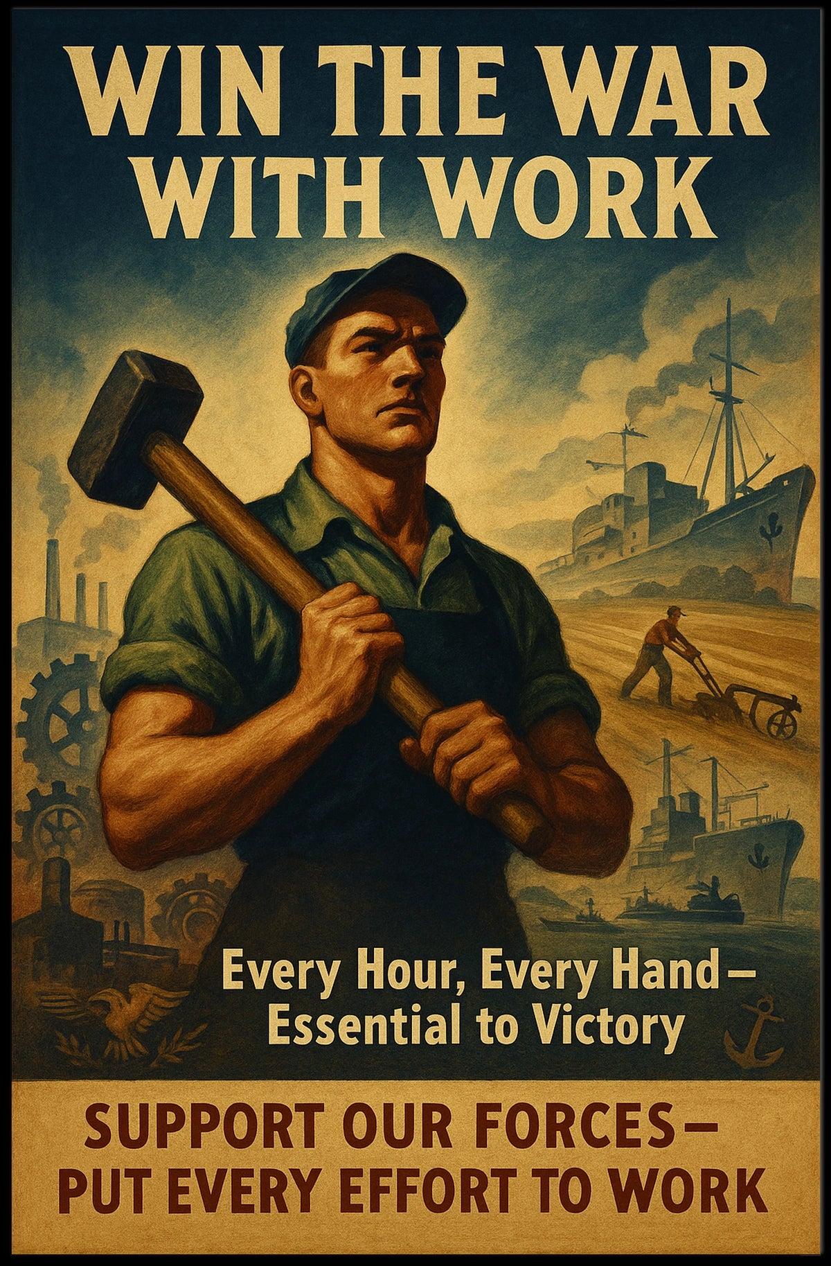 Win the War with Work Poster
