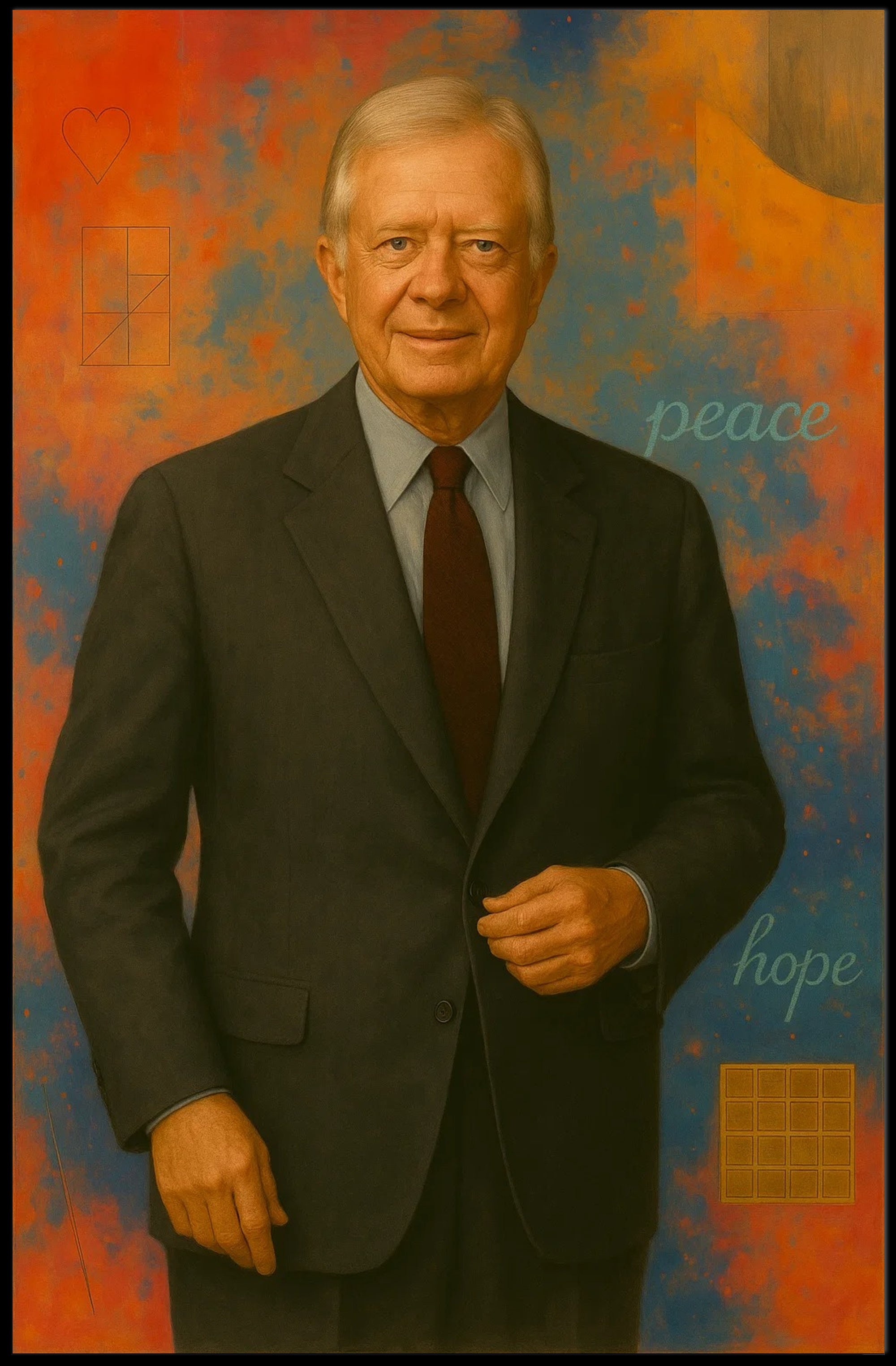 Distinguished Gentleman with Peace and Hope Artistic Poster