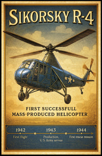 Sikorsky R-4 First Successful Mass-Produced Helicopter Poster