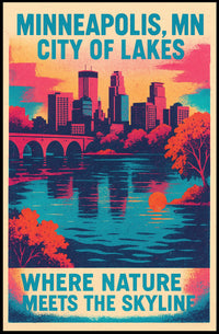 Minneapolis, MN City of Lakes Poster