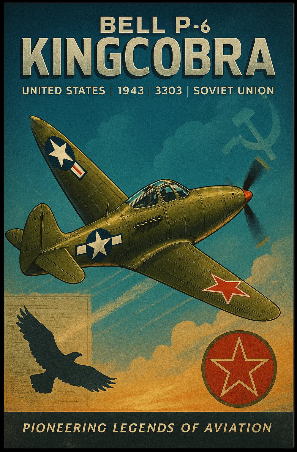Bell P-6 Kingcobra Aviation Legends Poster