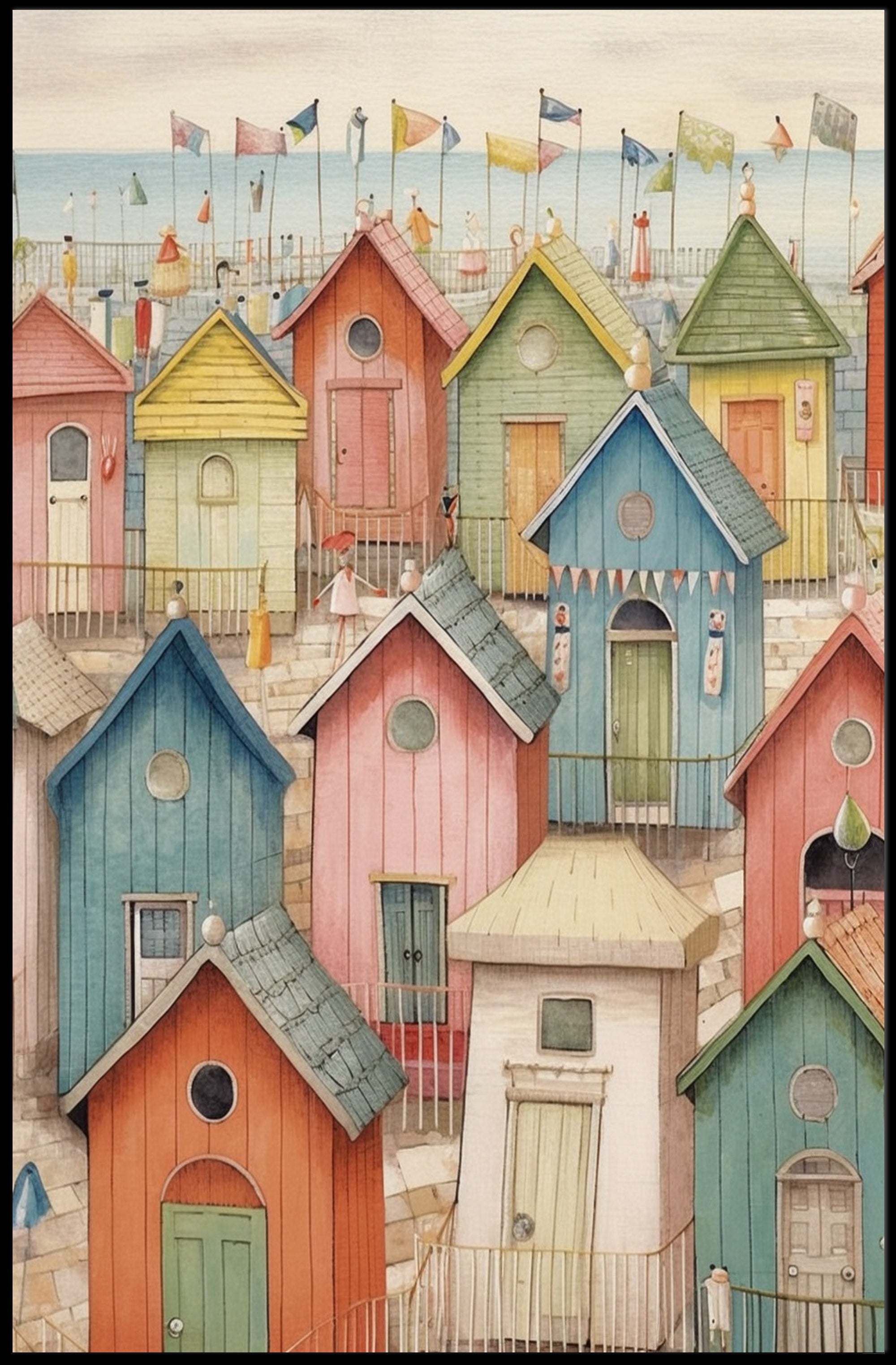 Seaside Cottages Poster