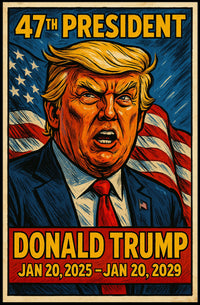 Trump Visionary Leader Stars Surrealism Poster