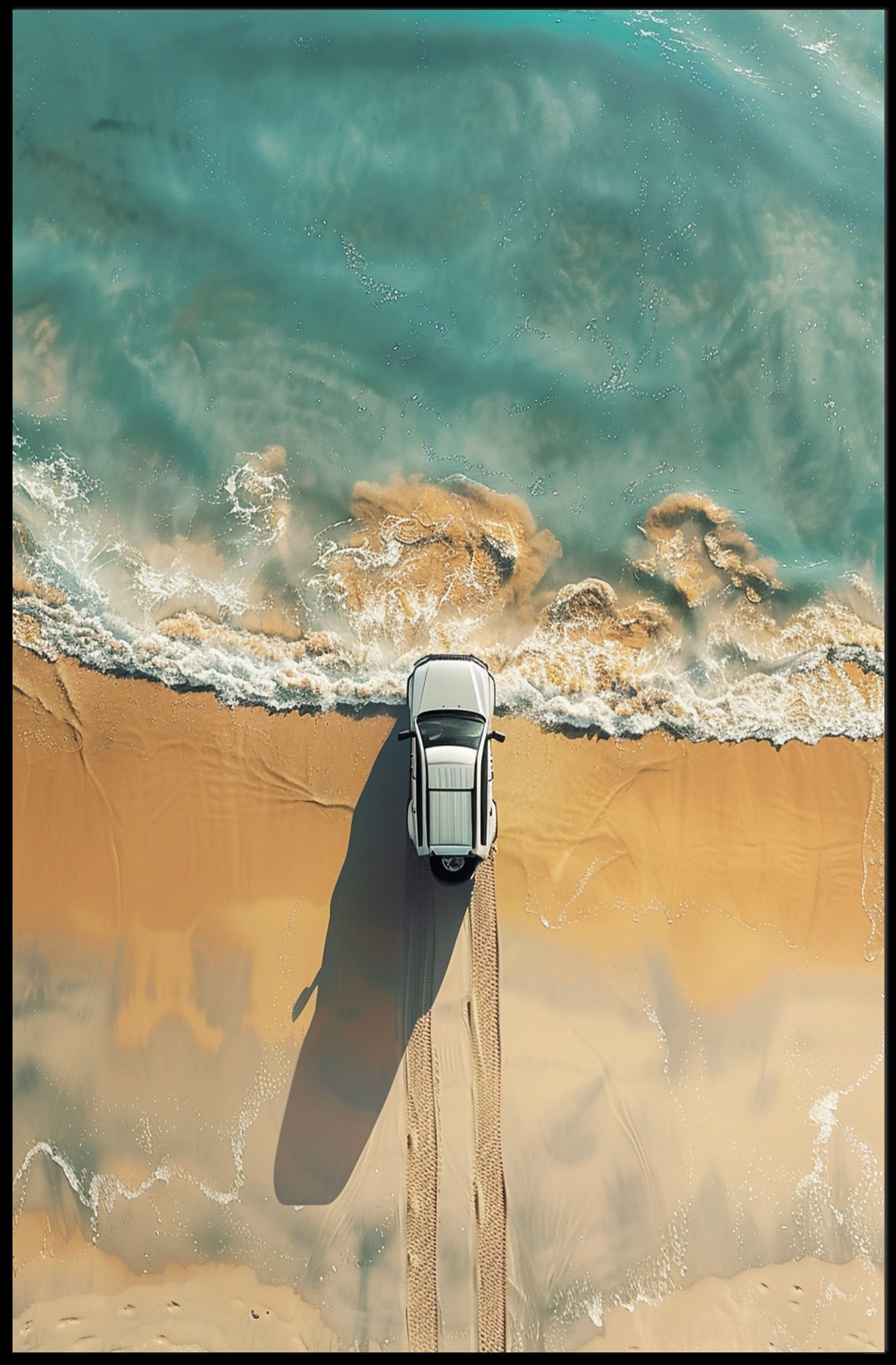 Raven's Solitude: Mystical Cliffside Art Poster PosterGoat