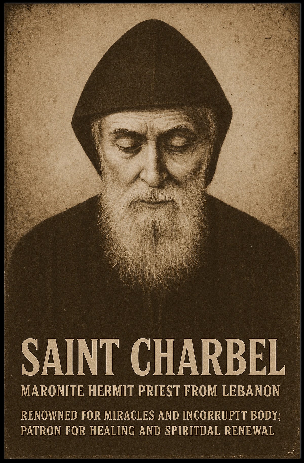 Saint Charbel Maronite Hermit Priest Poster