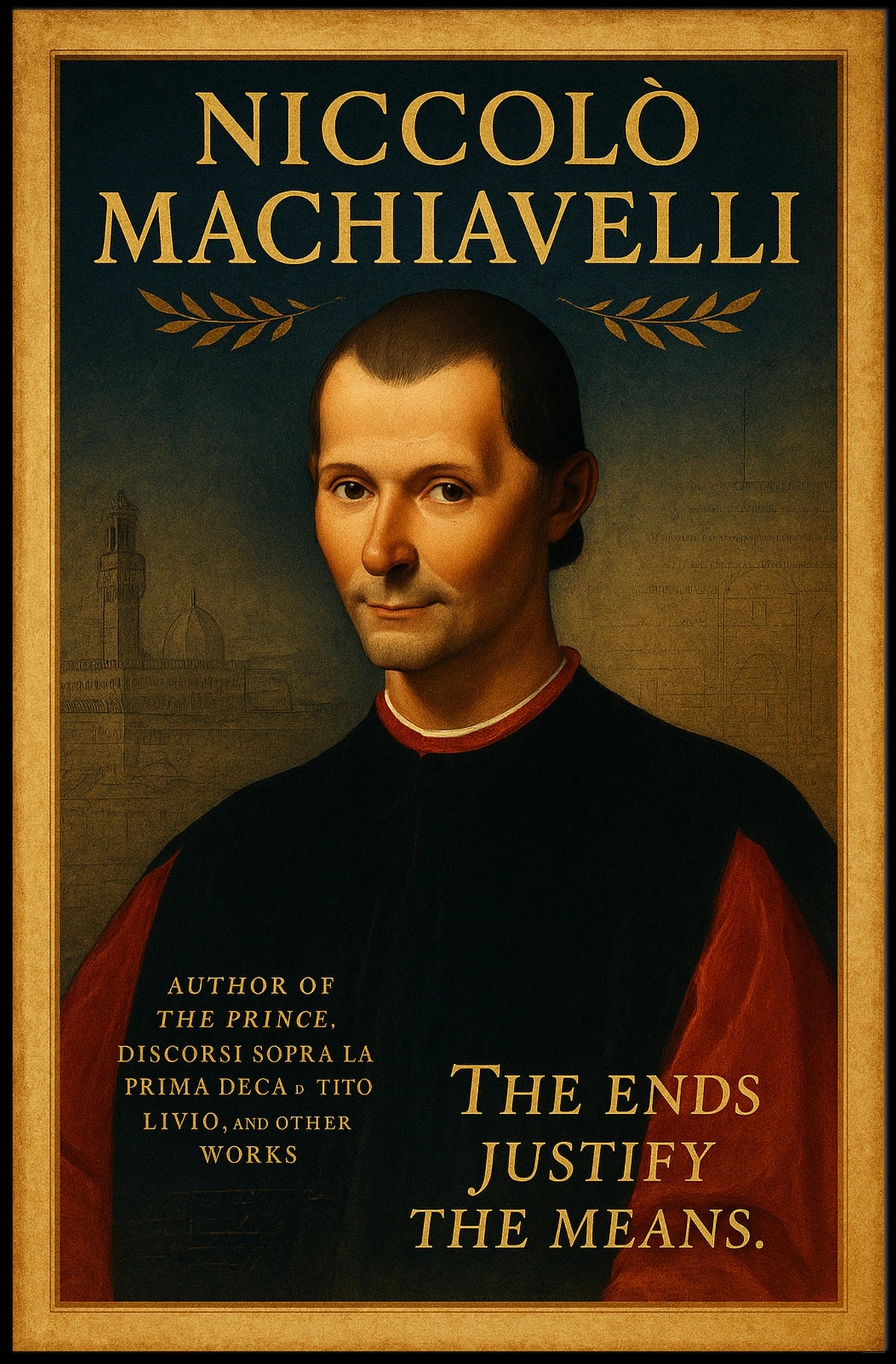 NiccolΓ² Machiavelli The Ends Justify the Means Poster