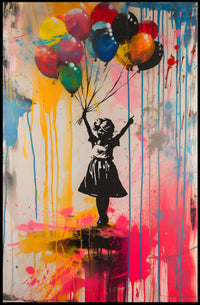 Innocence Meets Street Art: Vibrant Colors Artistic Poster