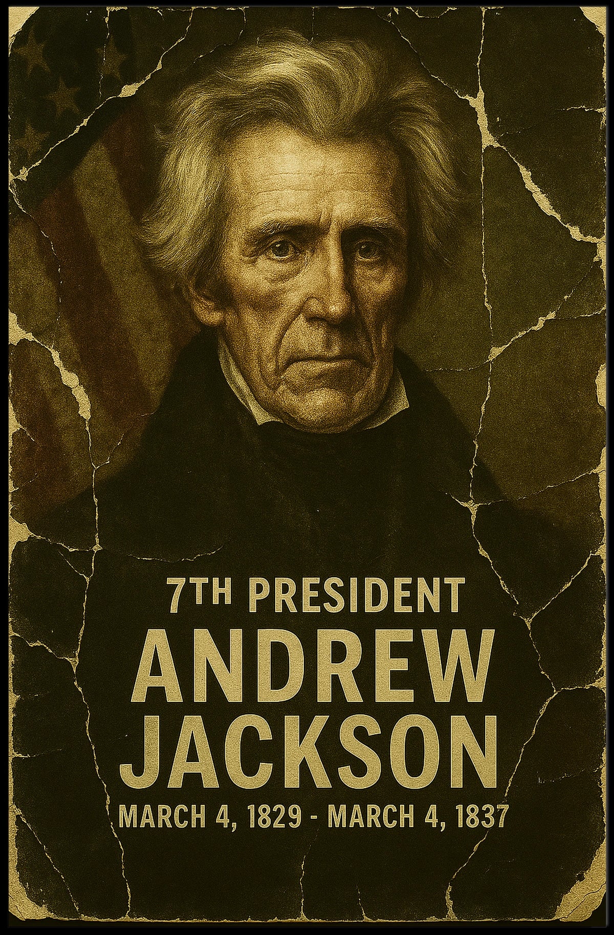 Andrew Jackson 7th President of the United States Damaged Photograph Poster