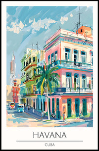 Vibrant Havana Streets Poster PosterGoat