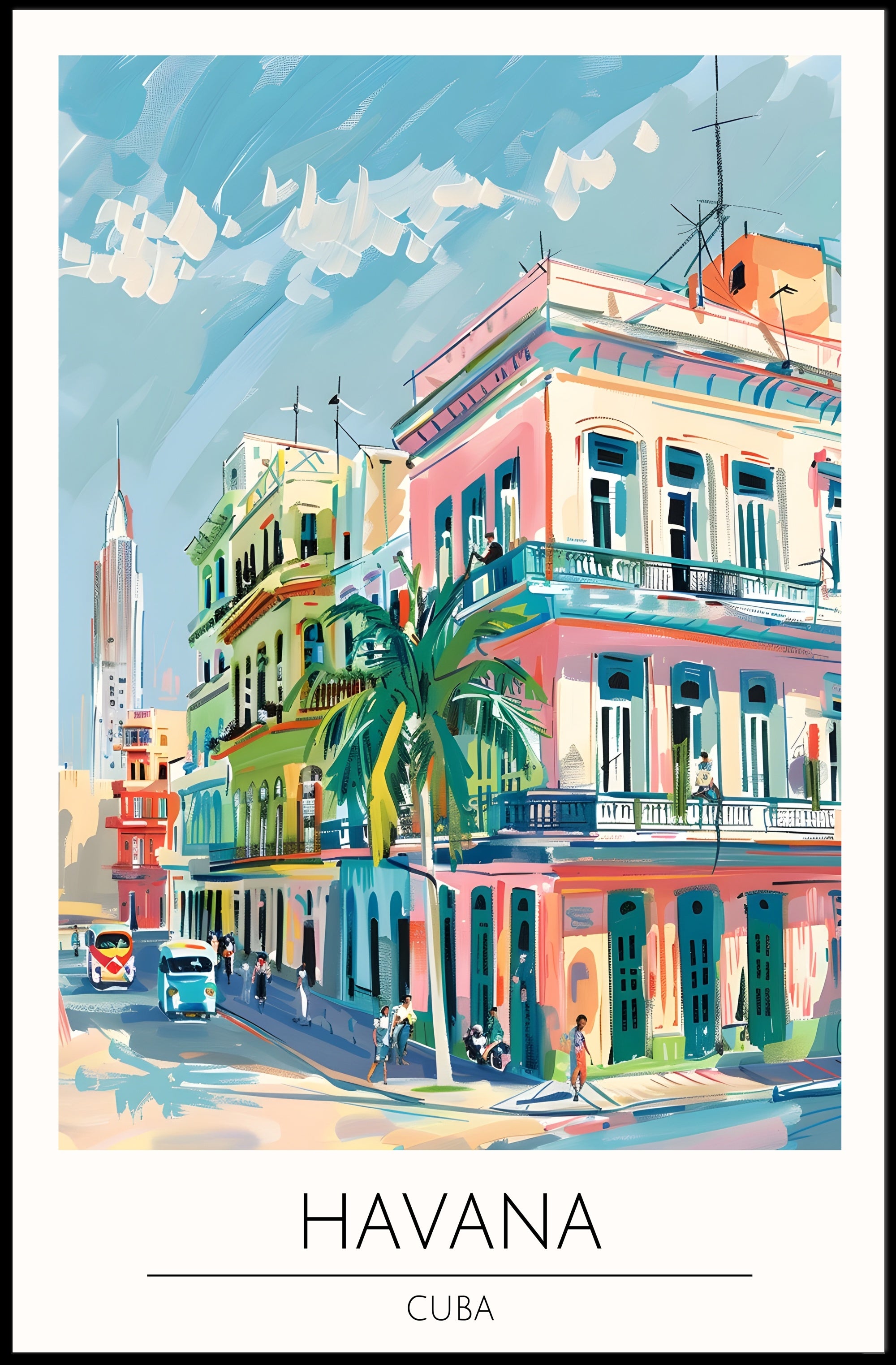 Vibrant Havana Streets Poster PosterGoat