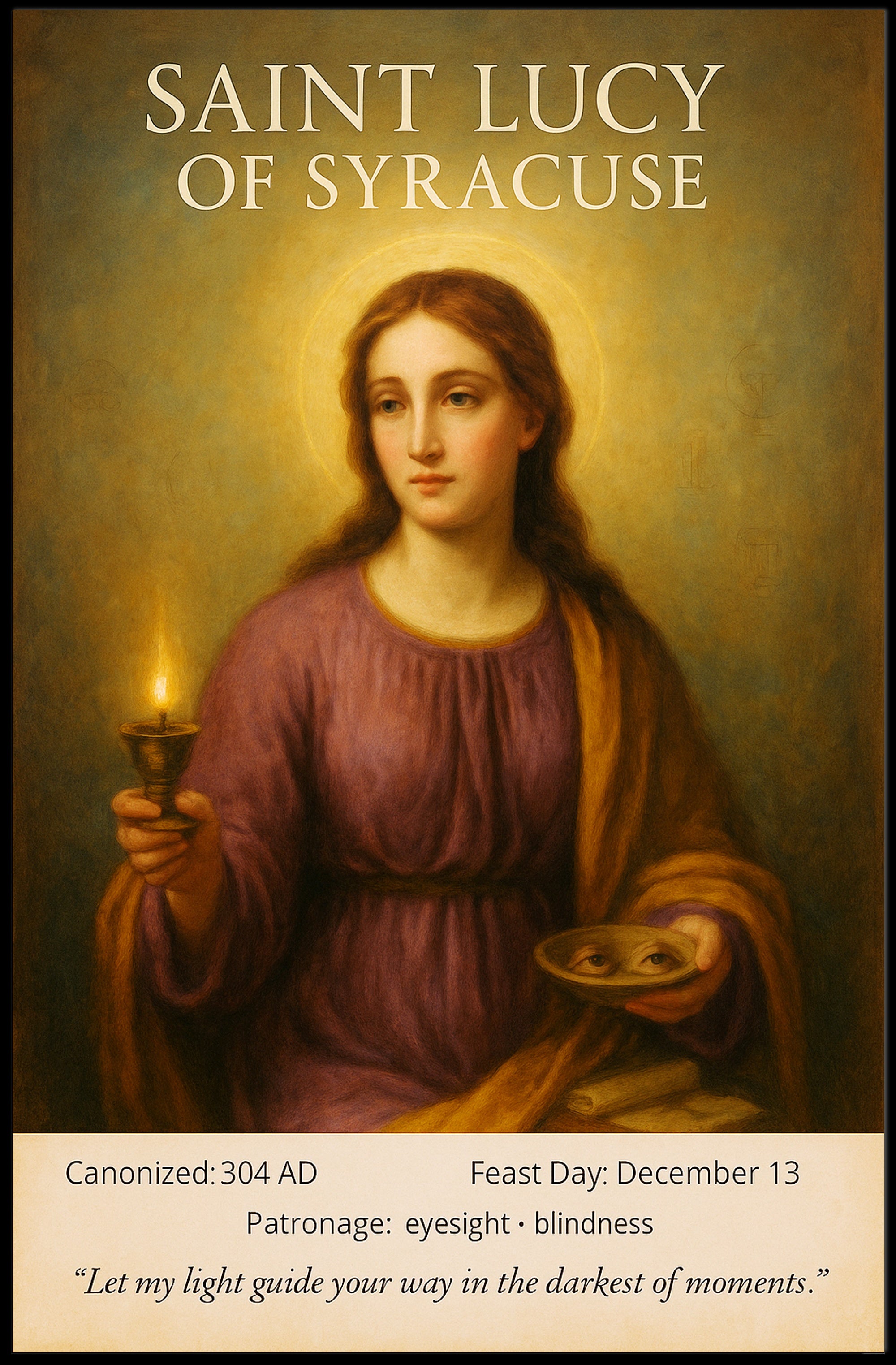 Saint Lucy of Syracuse Poster PosterGoat