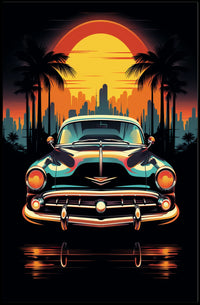 Retro Sunset Drive Poster