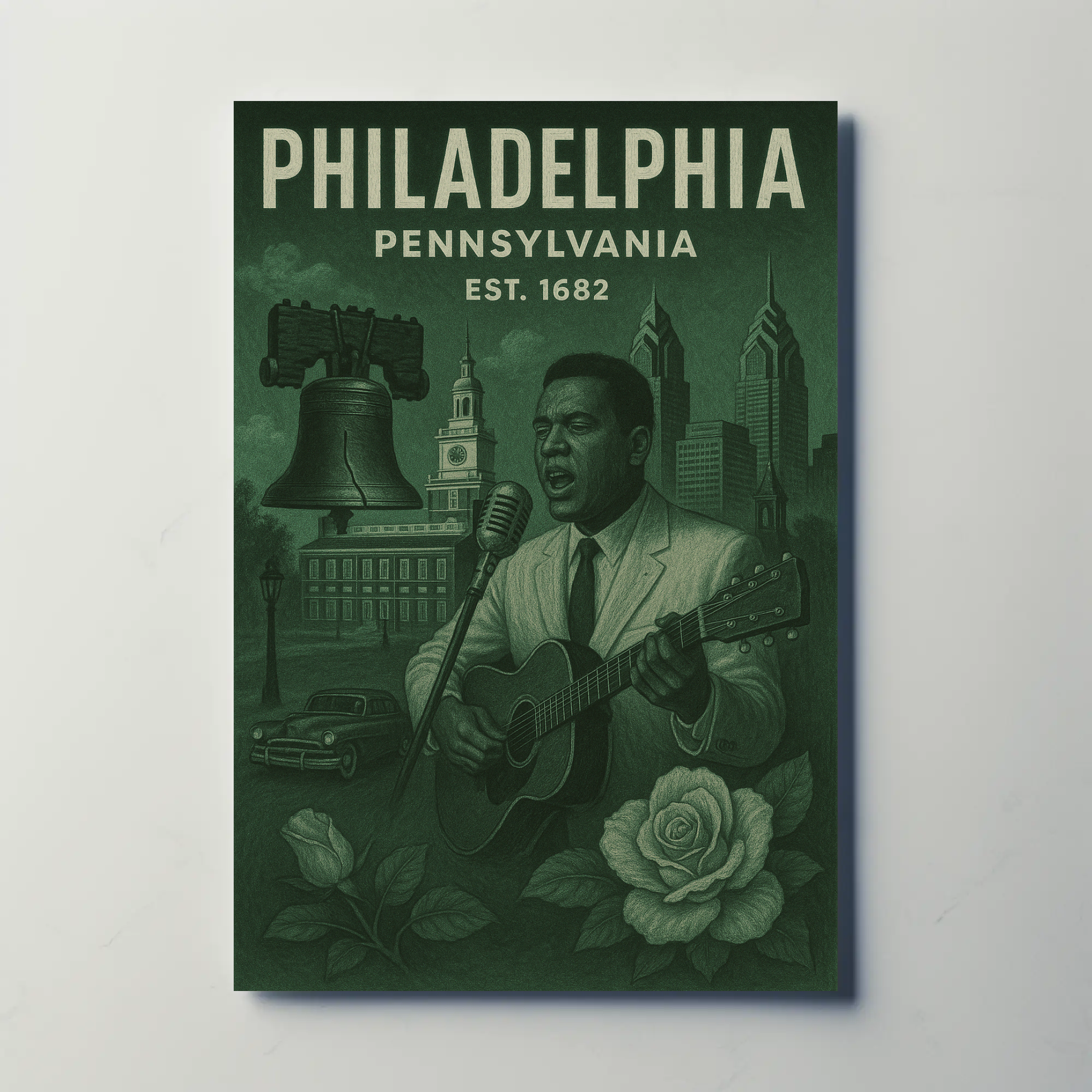 Philadelphia's Rich History Explored in Cultural Heritage Poster