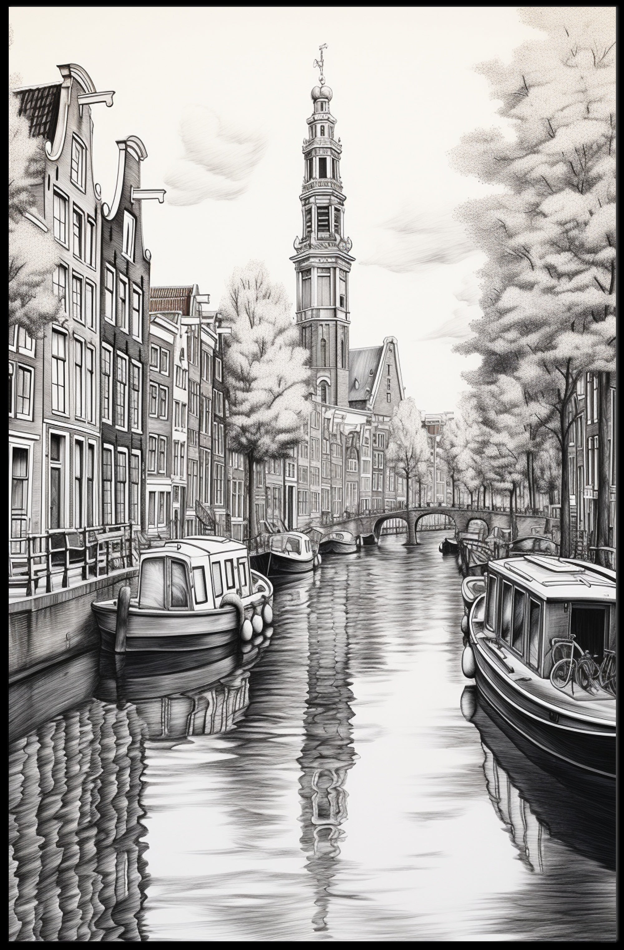 Amsterdam Canal Scene Poster