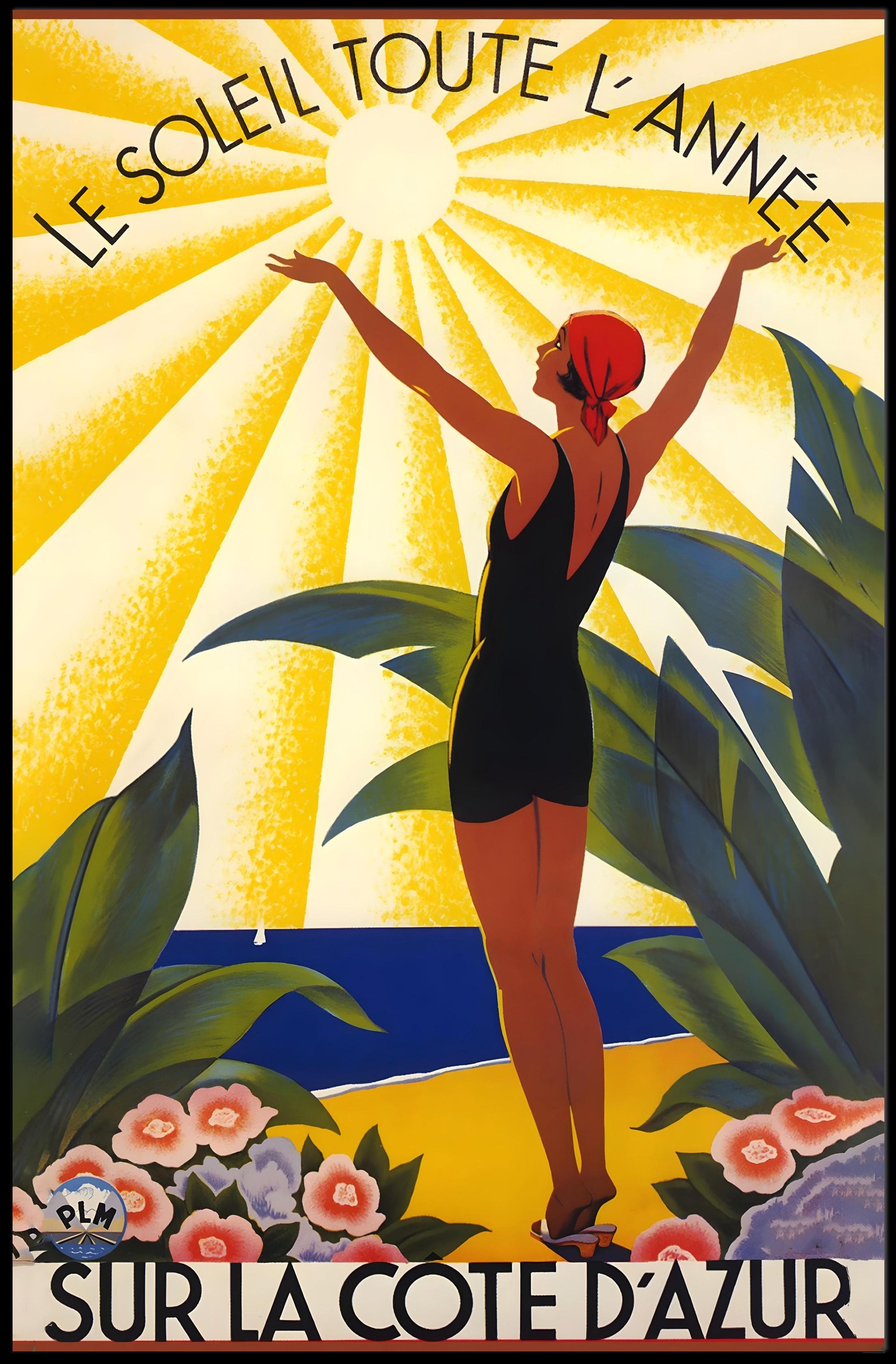 Vintage Côte d'Azur Poster for French Riviera Vacation