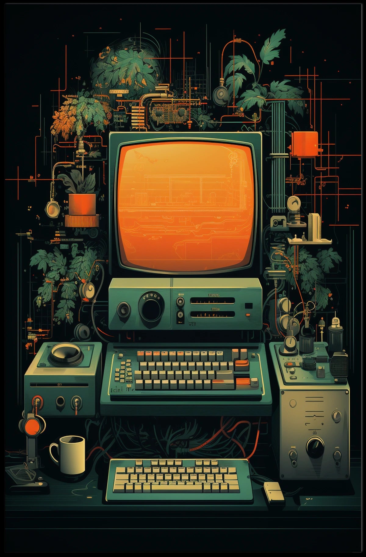 Retro Tech Fusion Poster