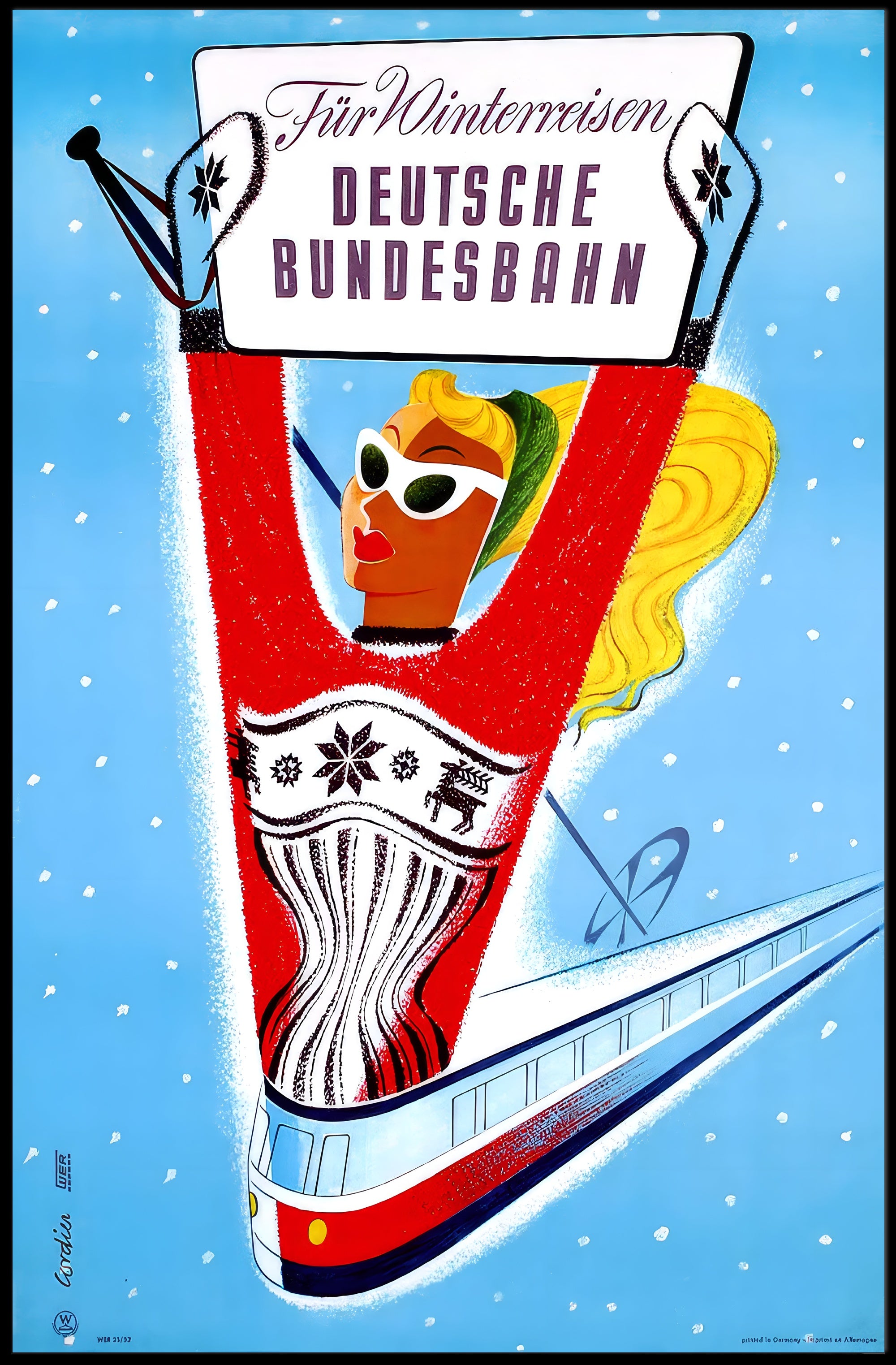 Deutsche Bundesbahn Winter Travel Poster PosterGoat