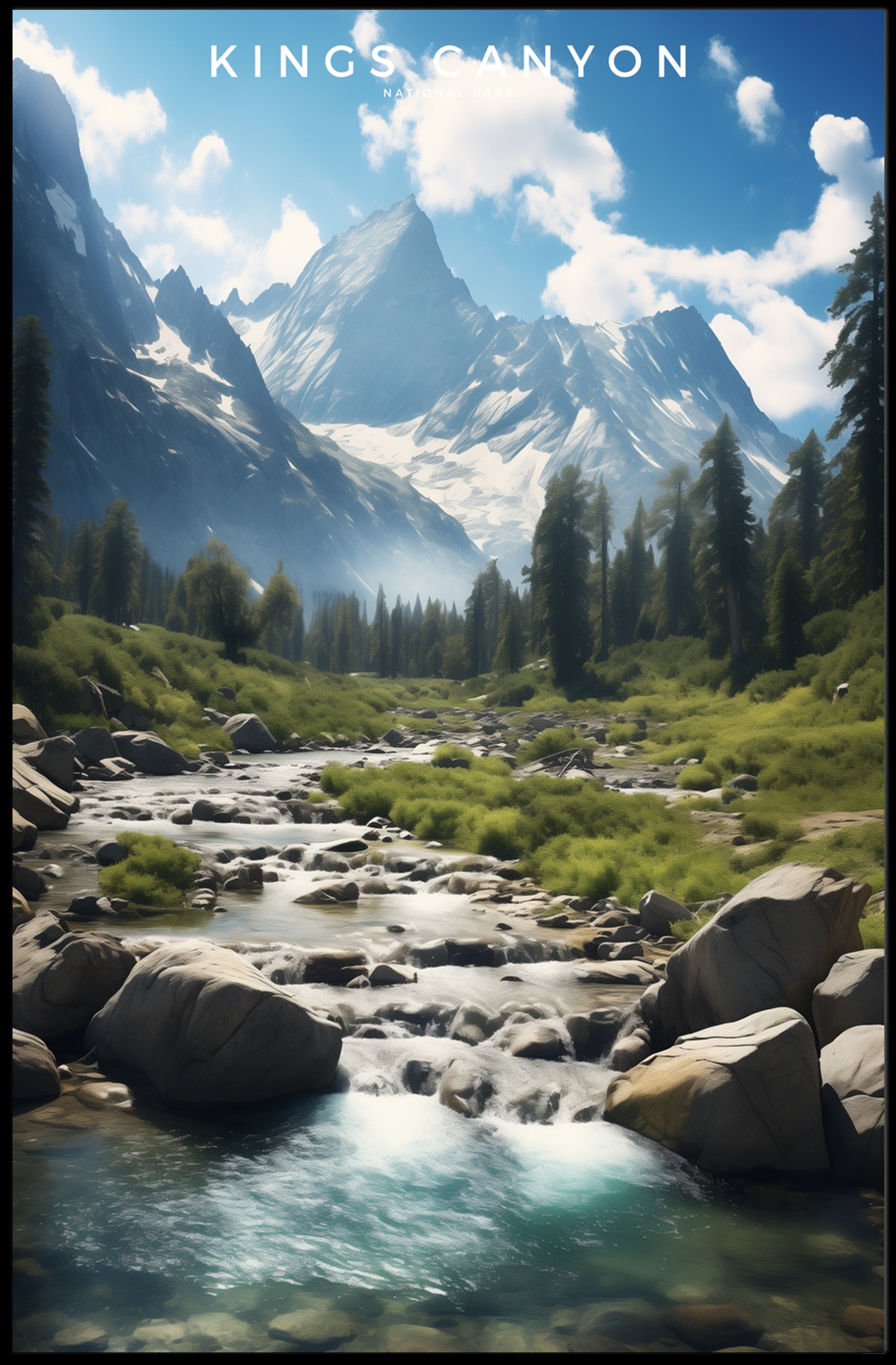 Kings Canyon National Park Vintage Poster Print