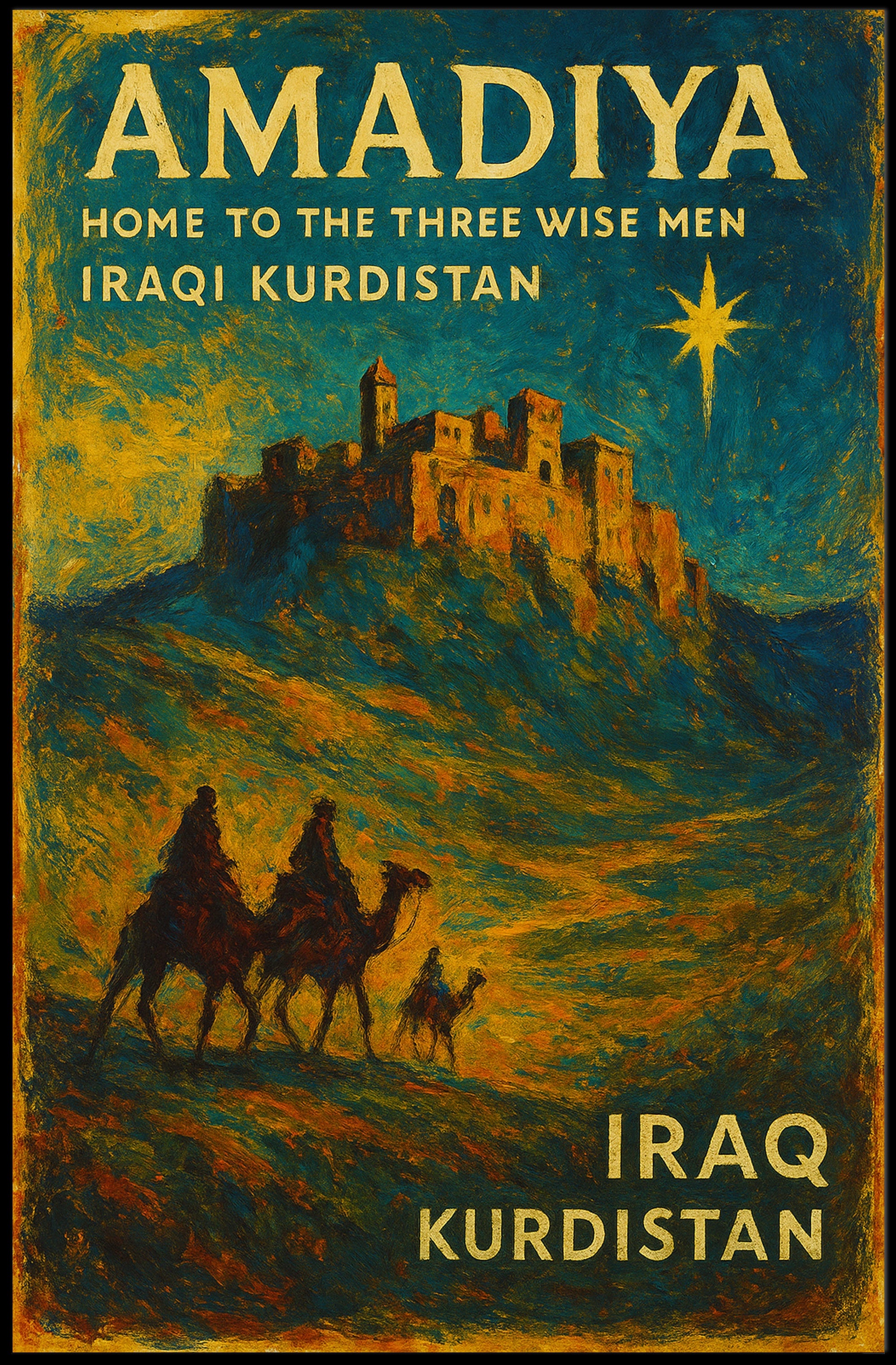 Kurdistan Amadiya Starry Fortress Impresses Cultural or Heritage Poster