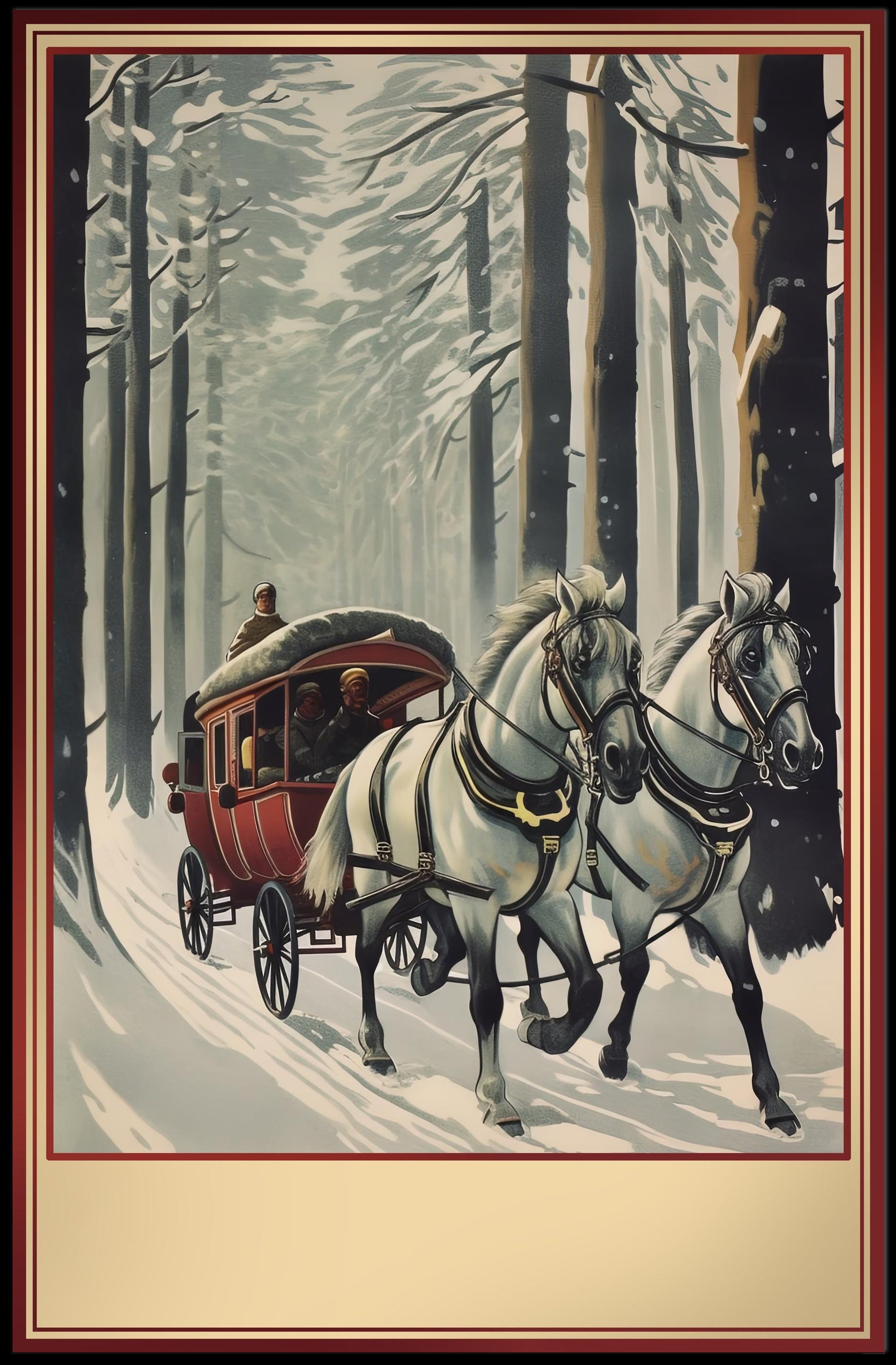 Winter Carriage Ride Poster