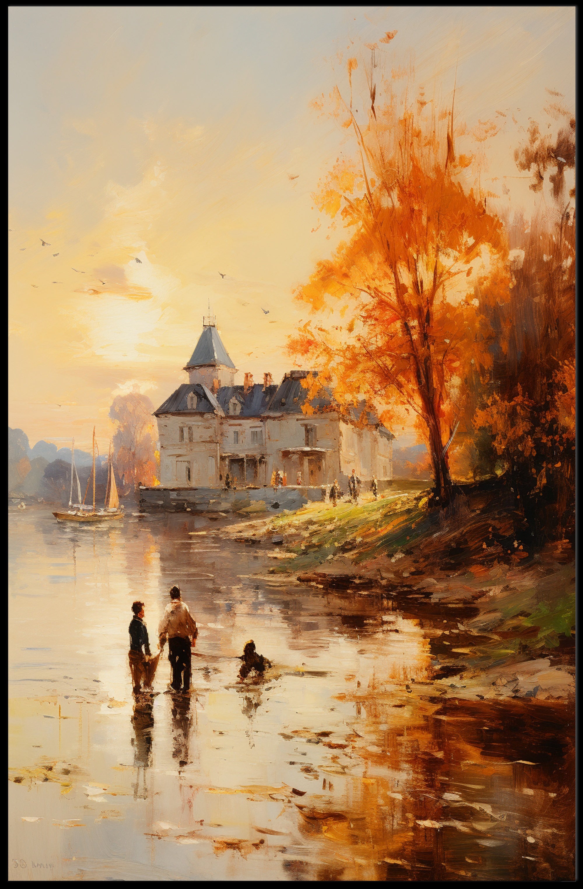 Autumn Serenity By The Lake Poster