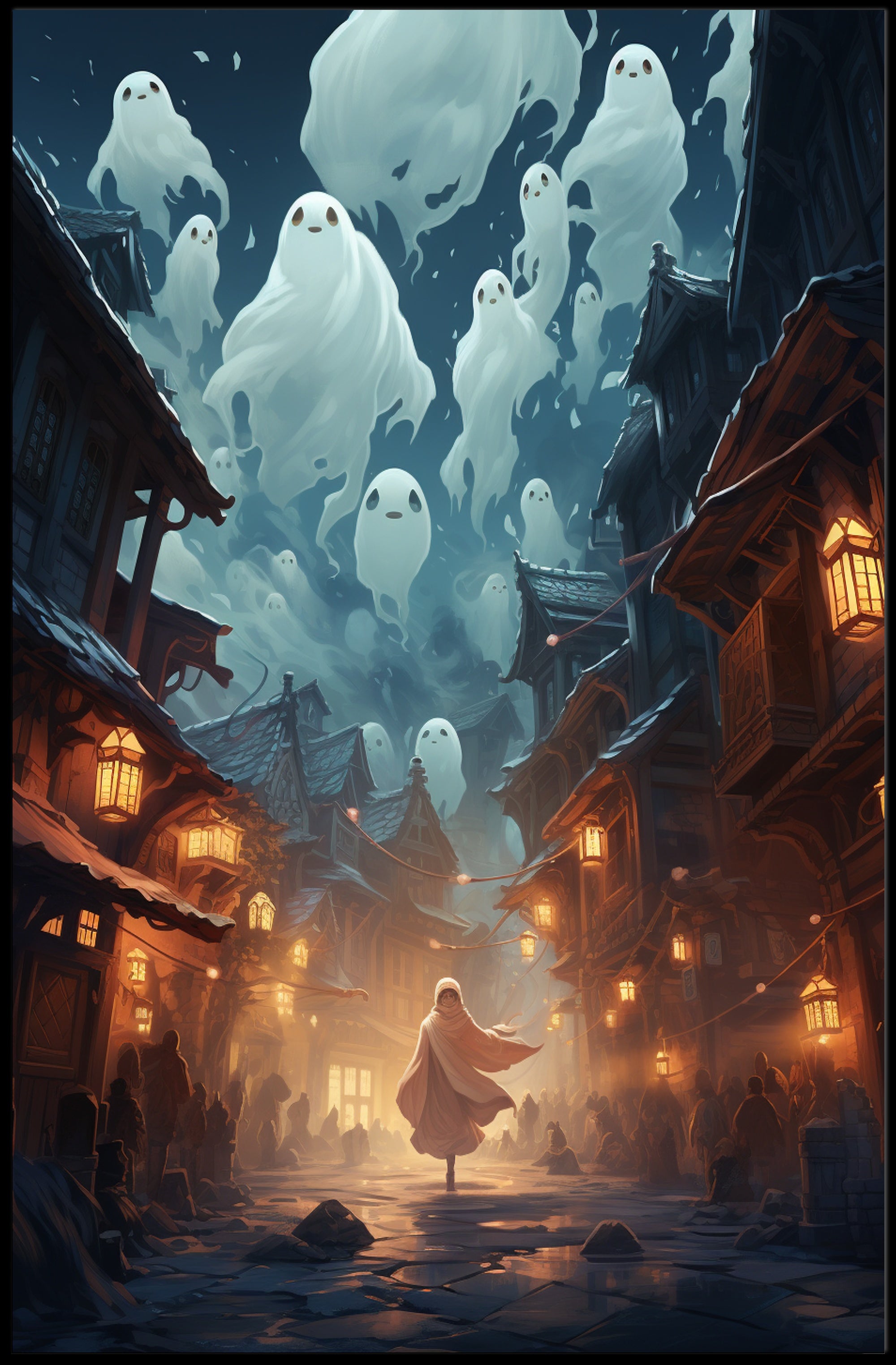 Ghostly Night In The Village Poster