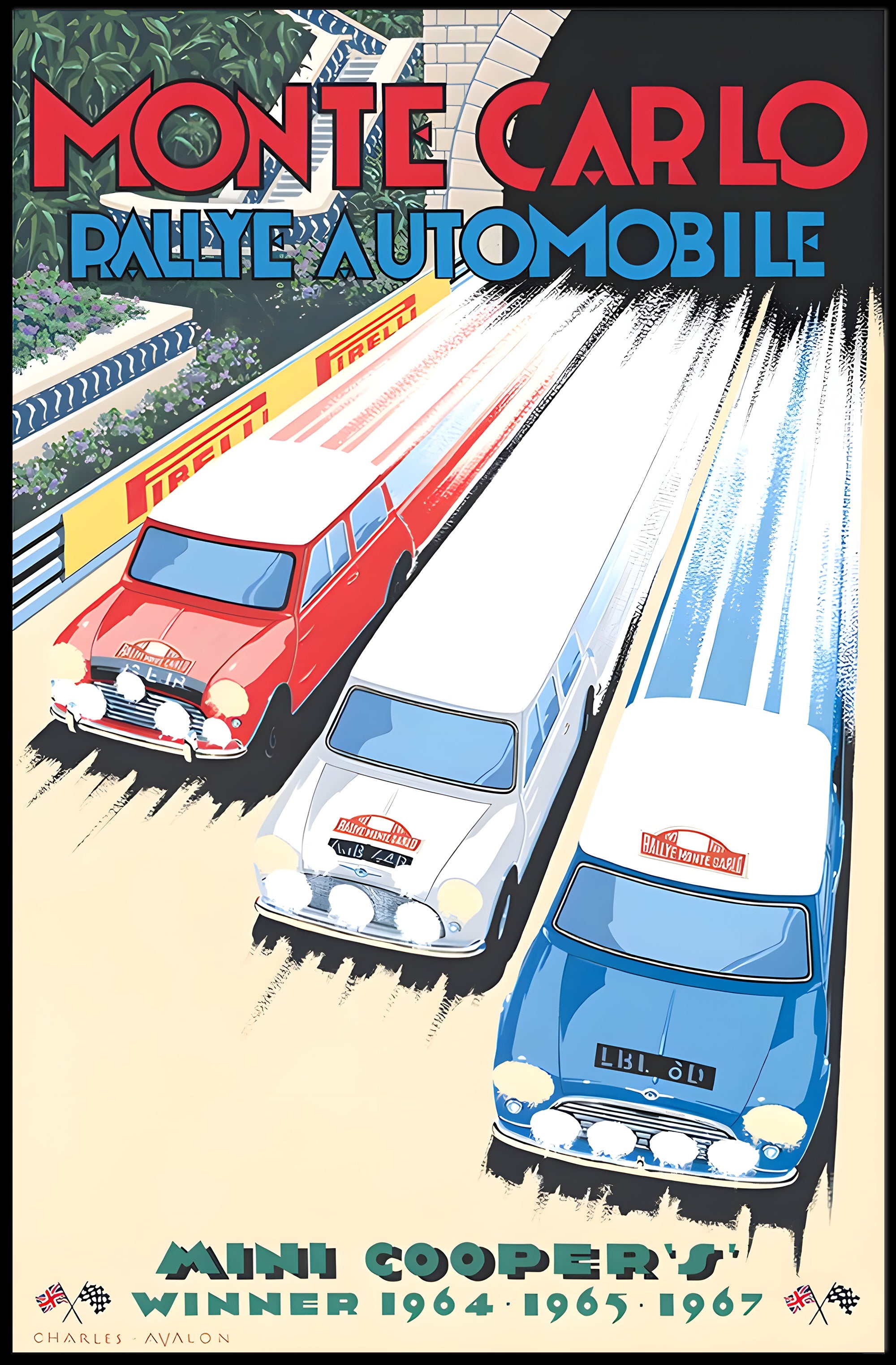Monte Carlo Rallye Automobile Poster