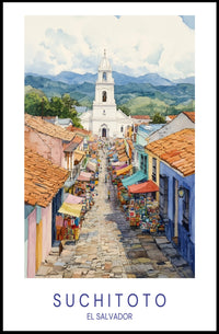 Vibrant Streets of Suchitoto Poster PosterGoat