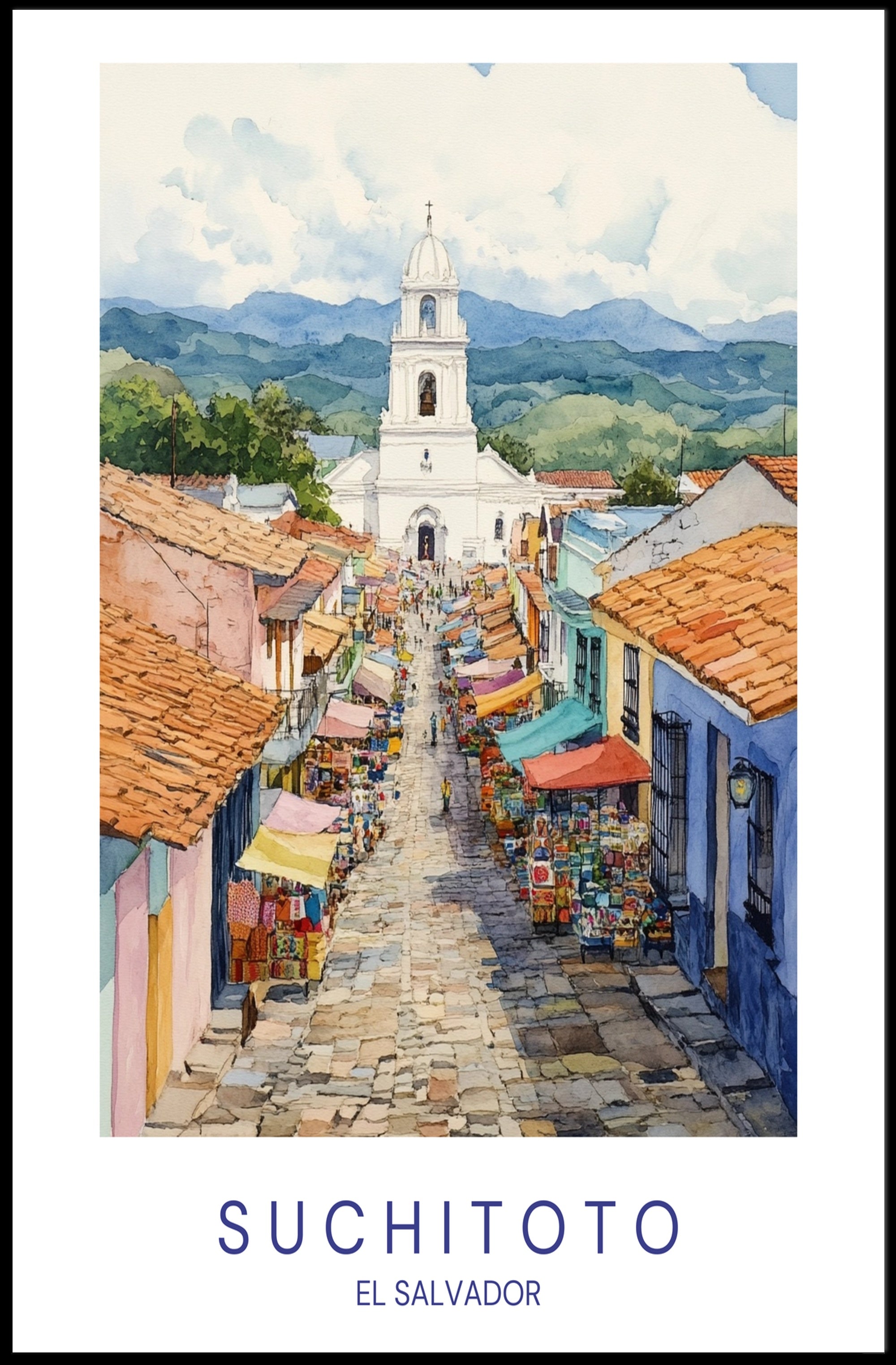 Vibrant Streets of Suchitoto Poster PosterGoat
